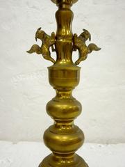 Pair of Large Vintage Hollywood Regency Chinoiserie Candlesticks