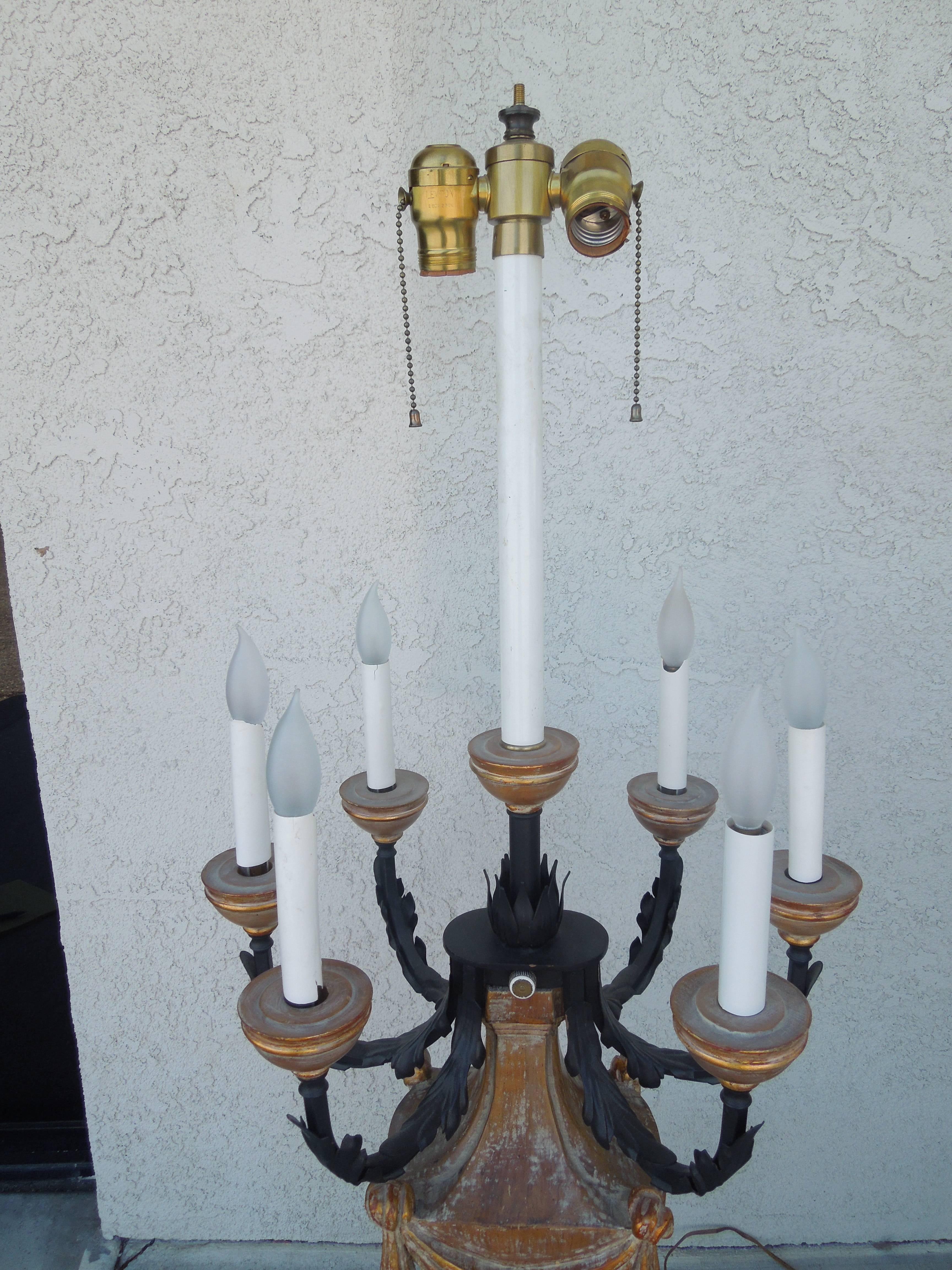Iconic 1950s Marbro Regency Candelabra Lamp In Good Condition In Palm Springs, CA