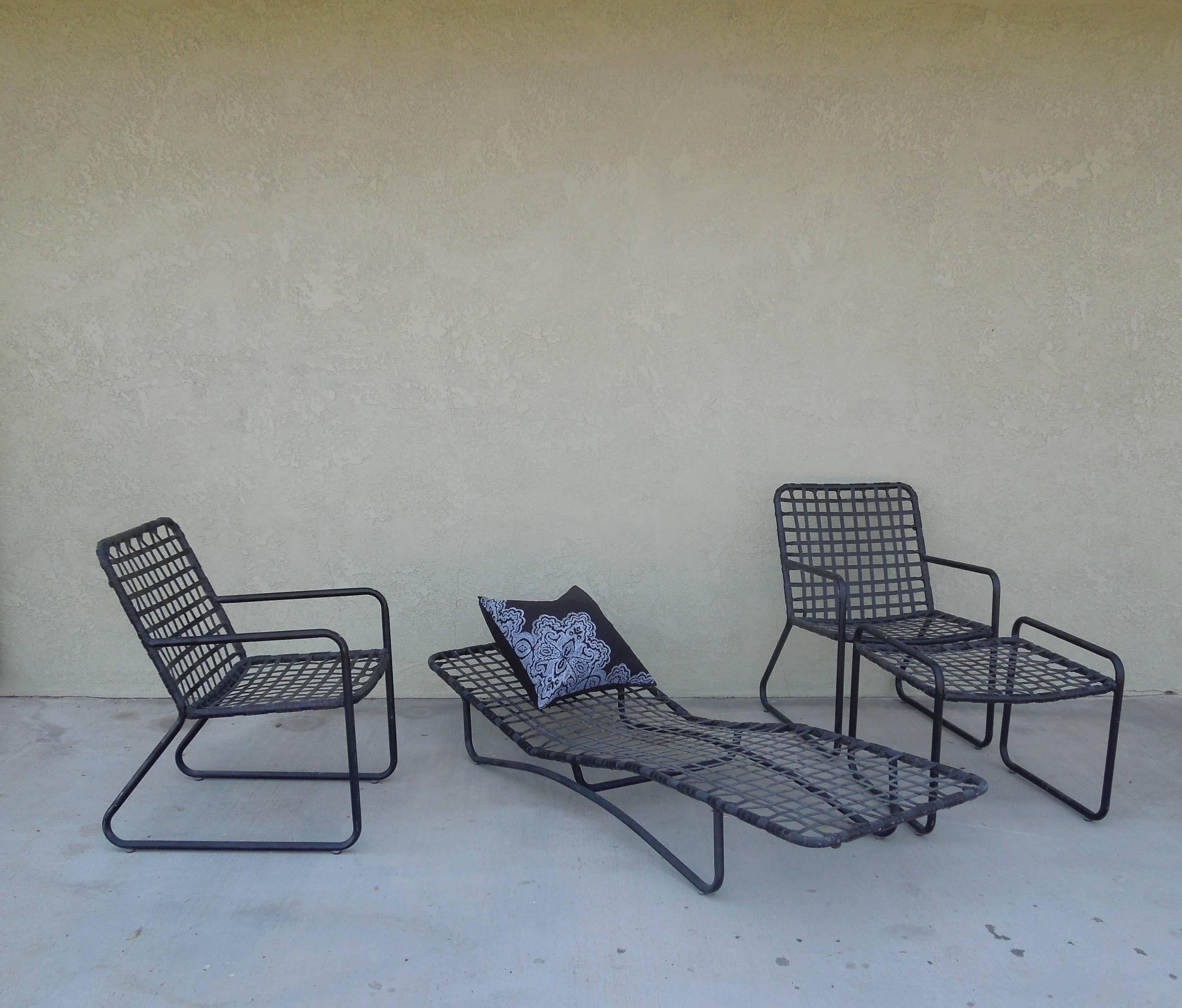 Modern Vintage Four-Piece Set of Brown Jordan Patio Furniture
