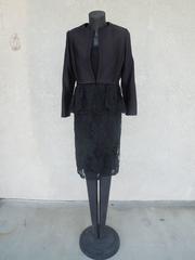 Bill Blass for Saks Amazing Lace Dress and Matching Peplum Dinner Jacket