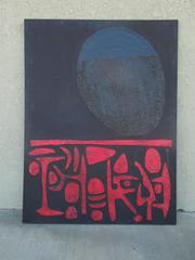 Abstraktes Original-Gemälde von Beverly Hills, Moderne Stammeskunst der 70er Jahre, von Andy Nelson