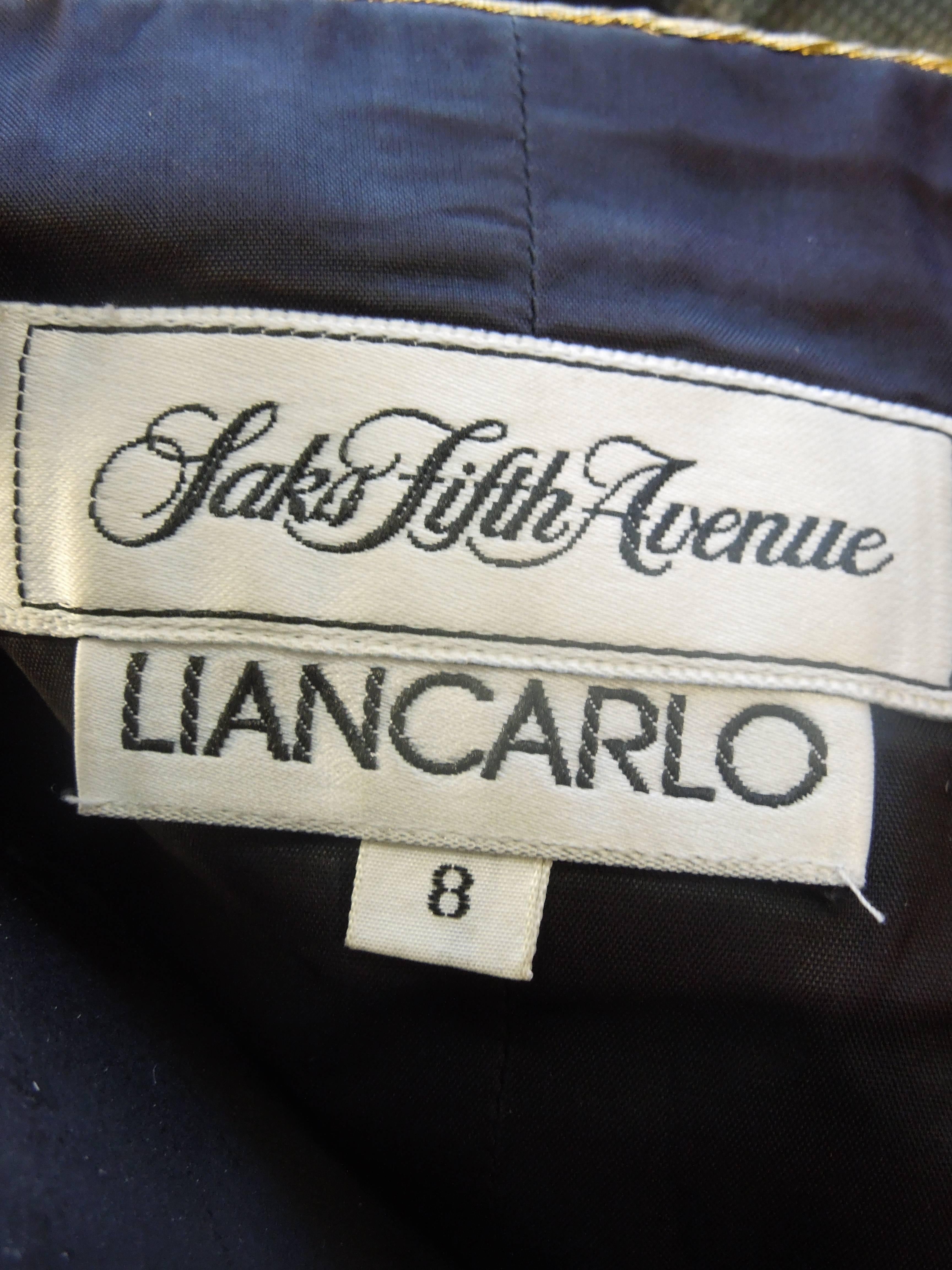 Modern Liancarlo Gold and Black Chiffon Strapless Jumpsuit and Matching Jacket