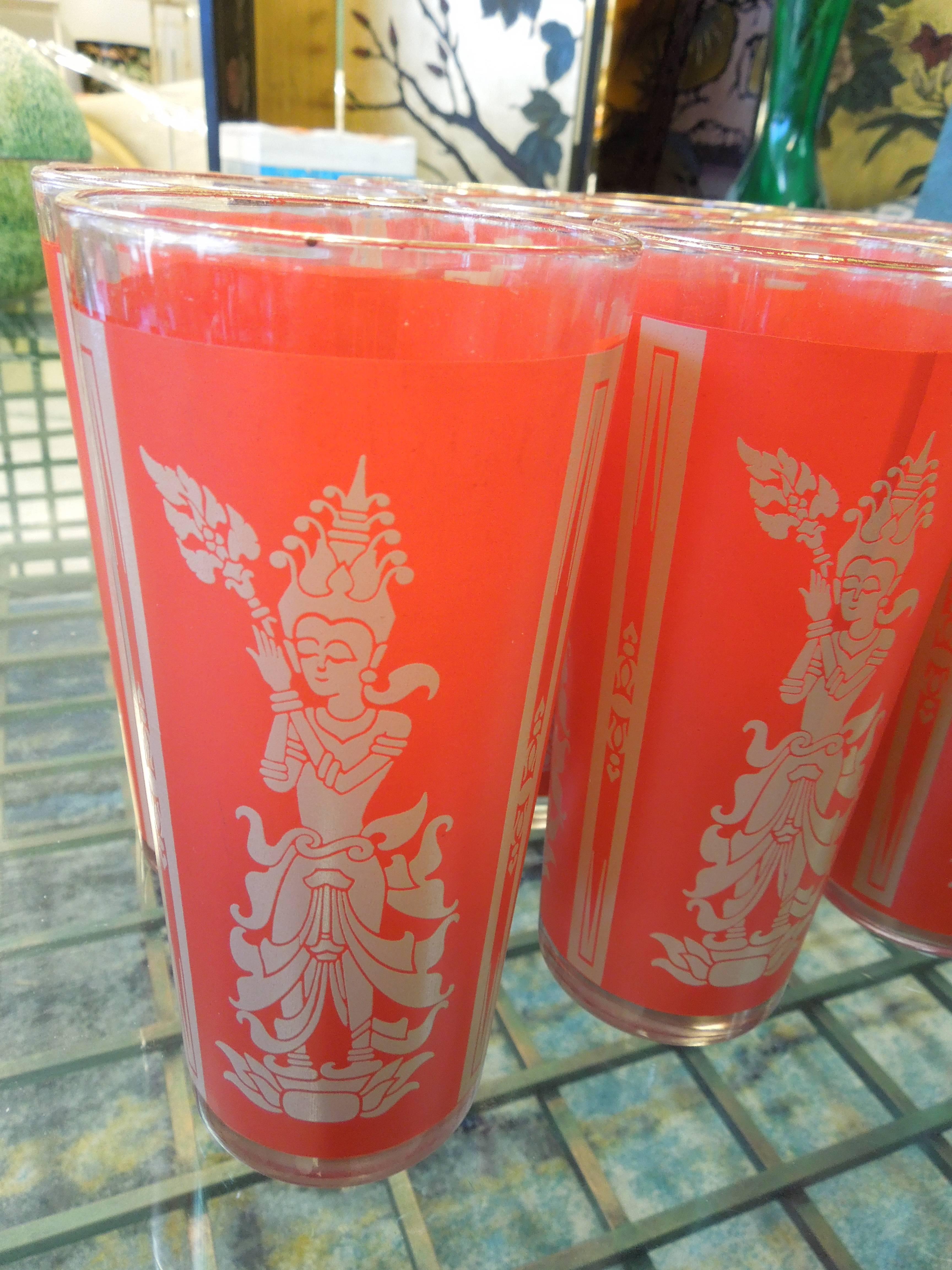 Américain Ensemble de 12 verres à cocktailThai Princess du milieu du siècle dernier en vente