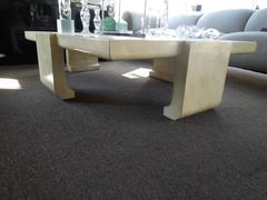 1980s Alessandro for Baker Modern Lacquer and Faux Skin Coffee Table