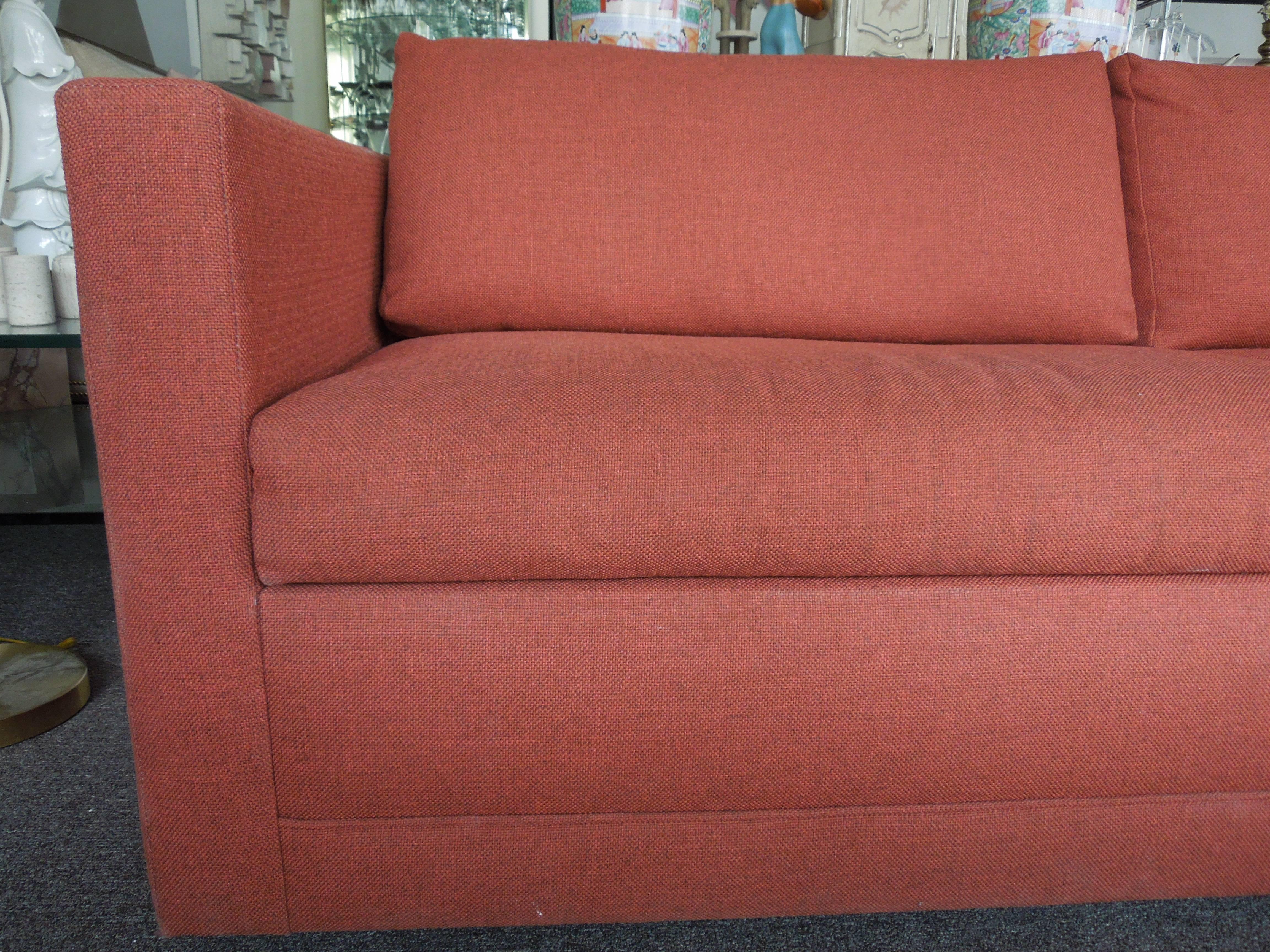 rust color sofa