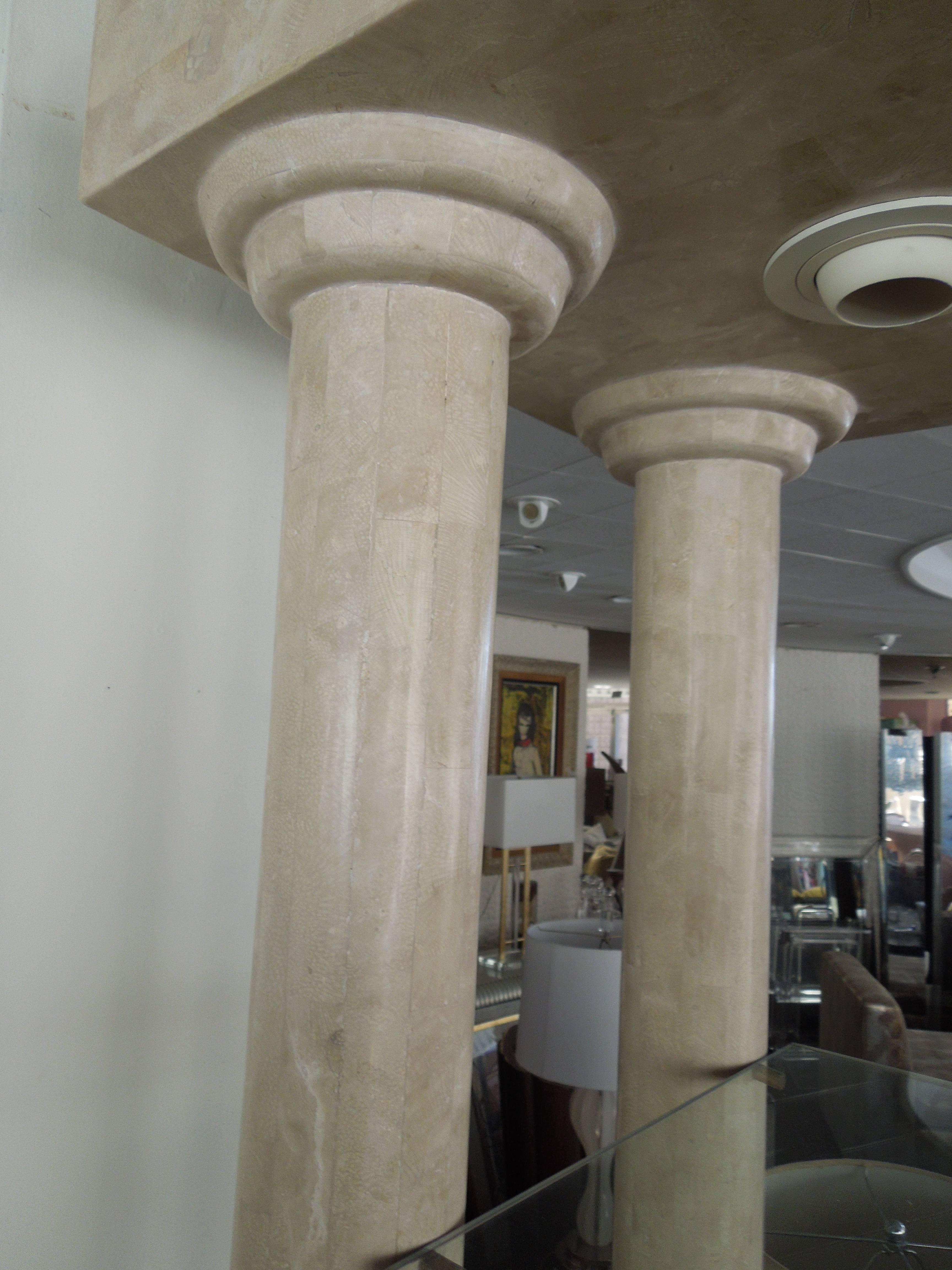 Hand-Crafted Modern Neoclassical Style Travertine Stone Etergere by Maitland Smith
