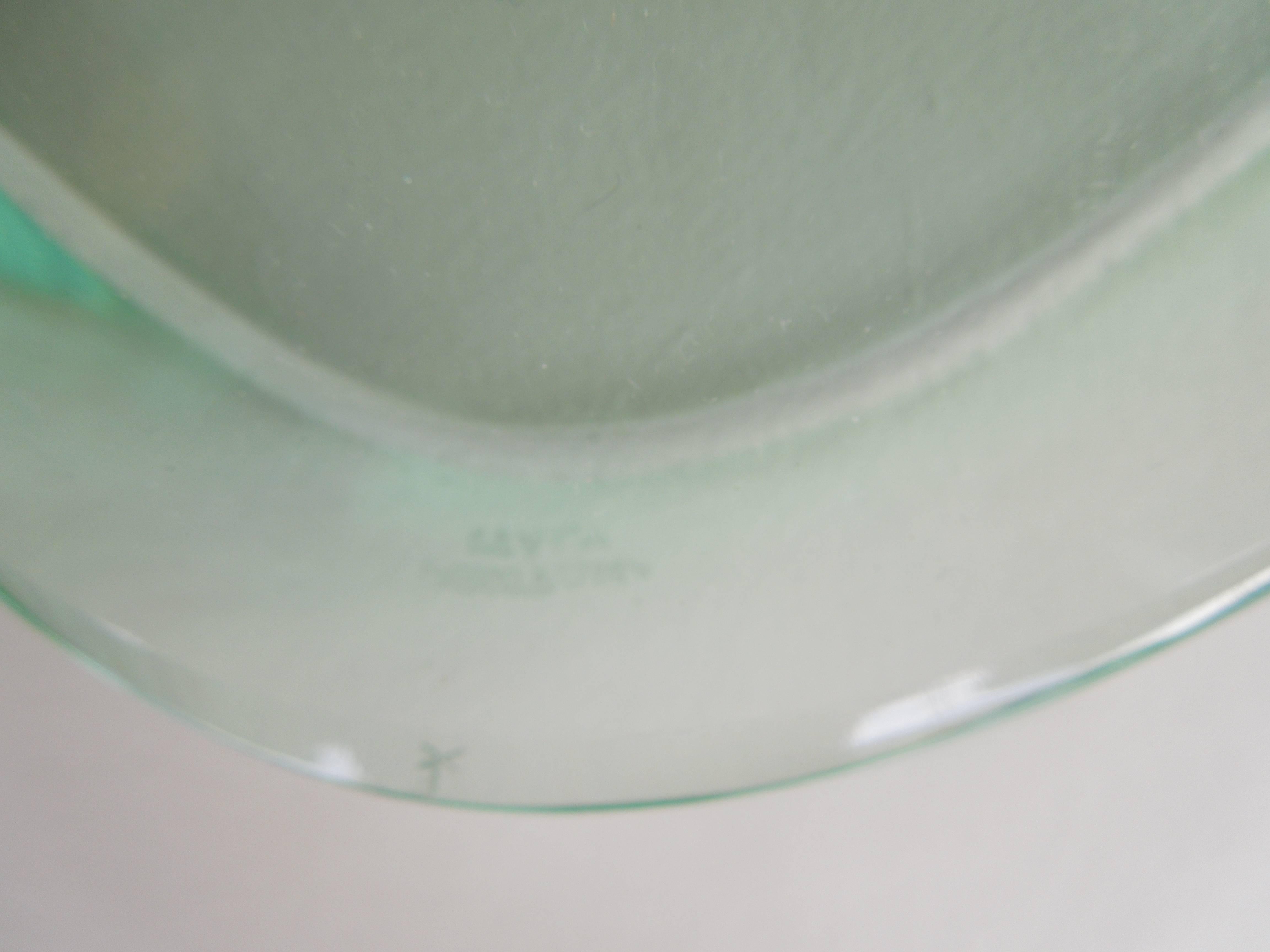 Italian Fontana Arte 1960s Green Modernist Glass Dish