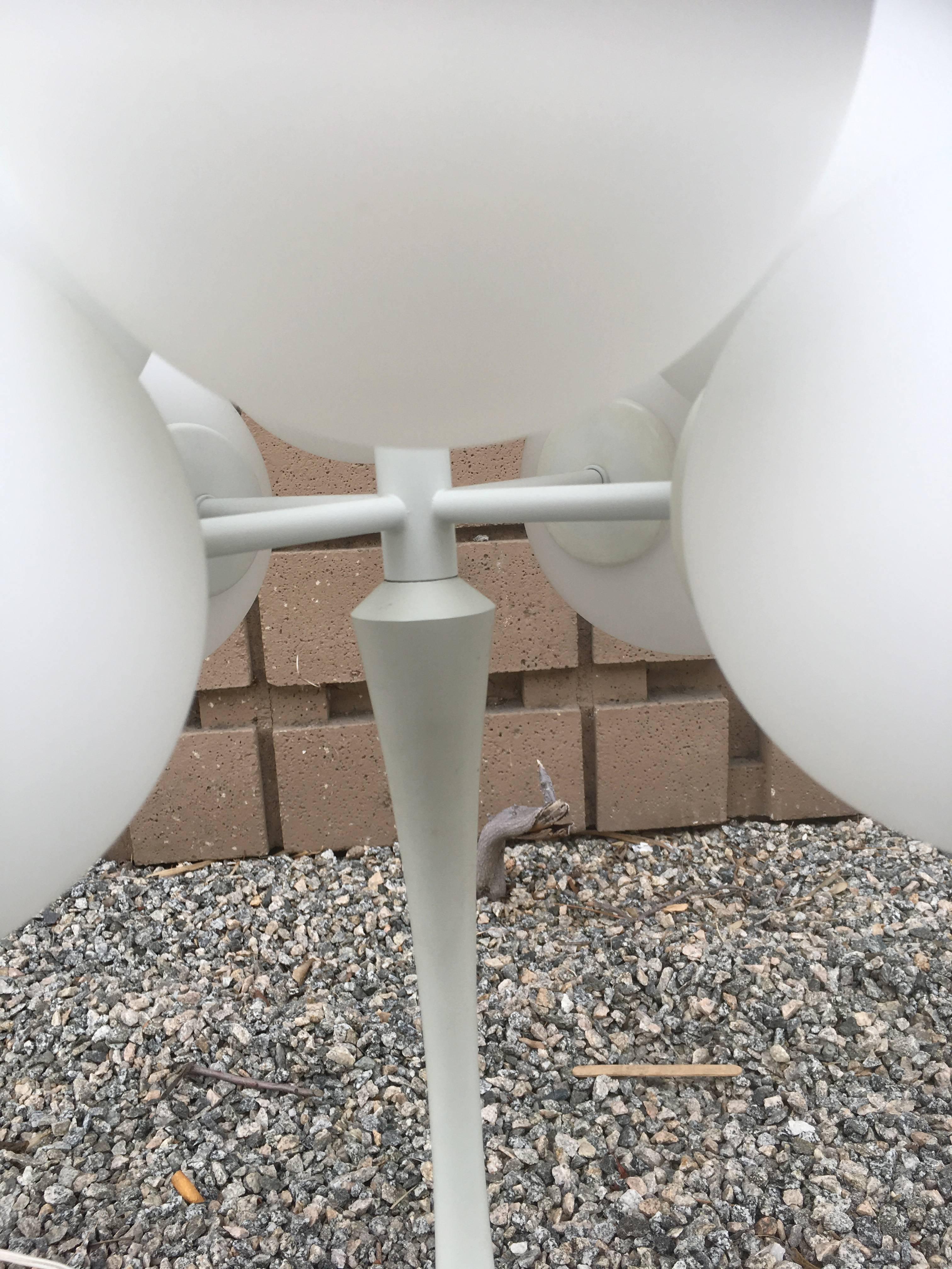 Rare Max Bill Mid-Century Nine Globe Balloon Lamp in Matte White In Excellent Condition In Palm Springs, CA