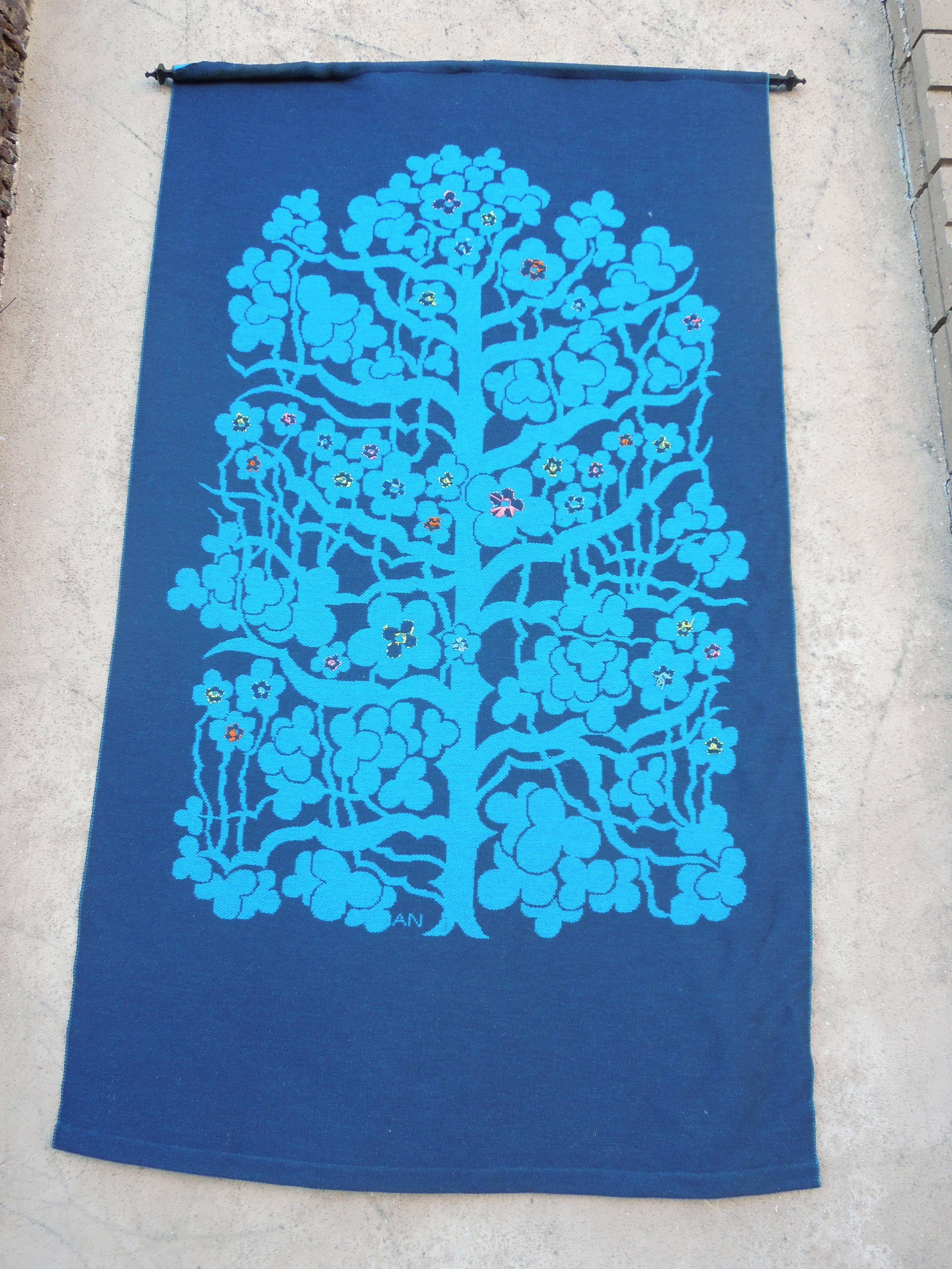 Monumental Mid-Century Swedish Tapestry of the Tree of Life Design 2