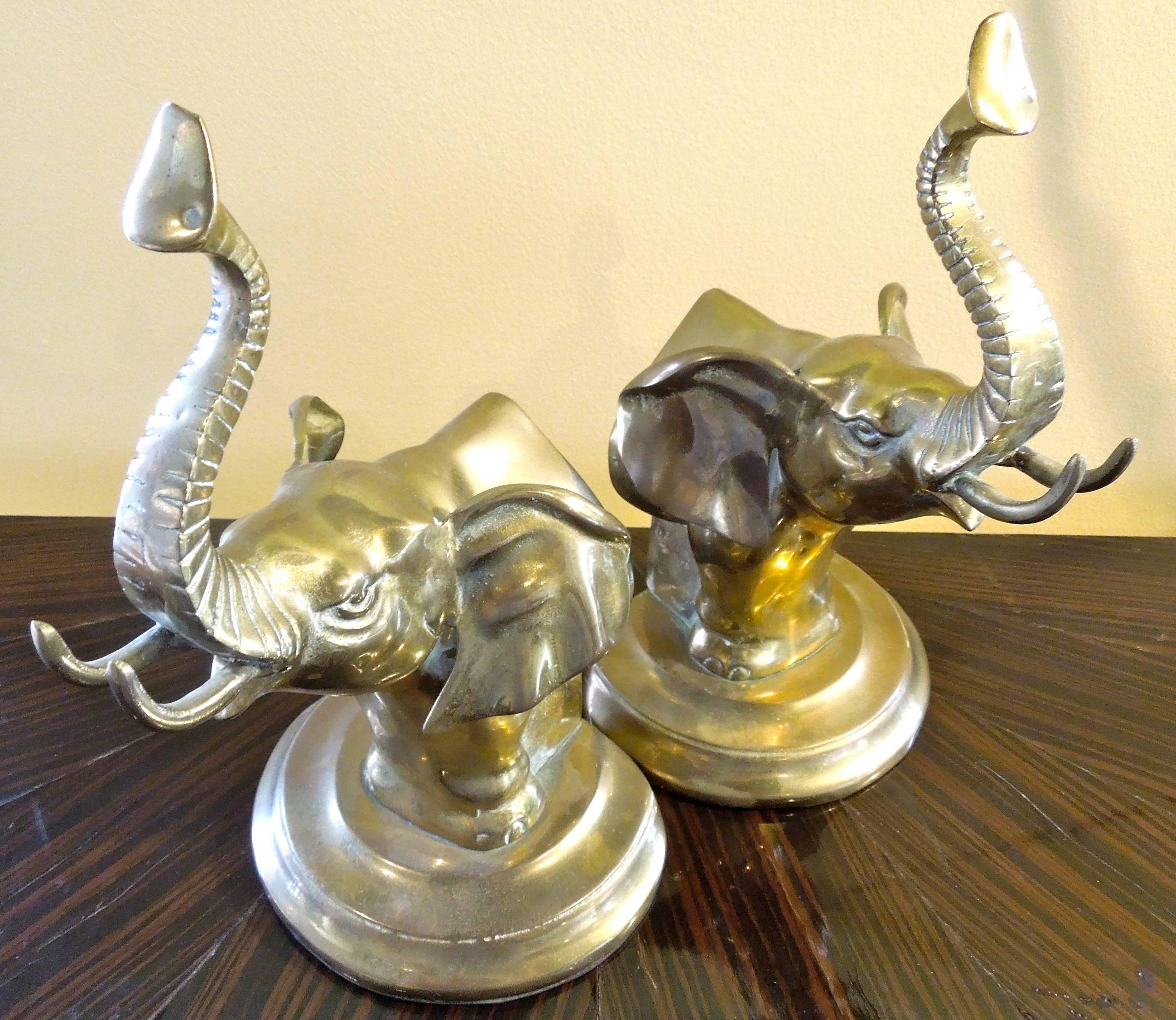 A lovely pair of Mid-Century brass bookends. 