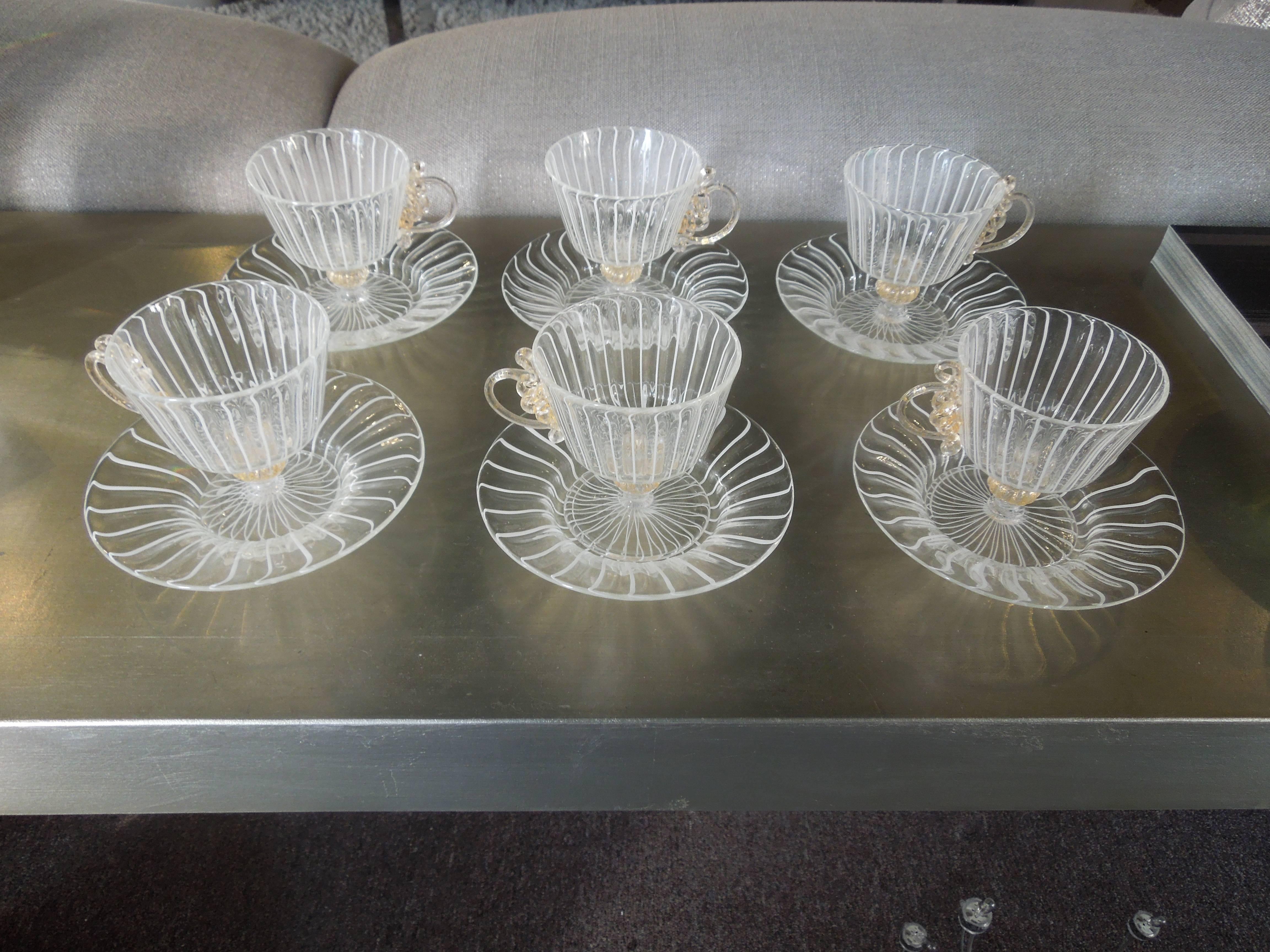 glass cups and saucers