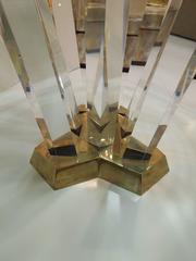 Spectacular Spectrum Ltd. Dining Table in Brass Lucite and Glass