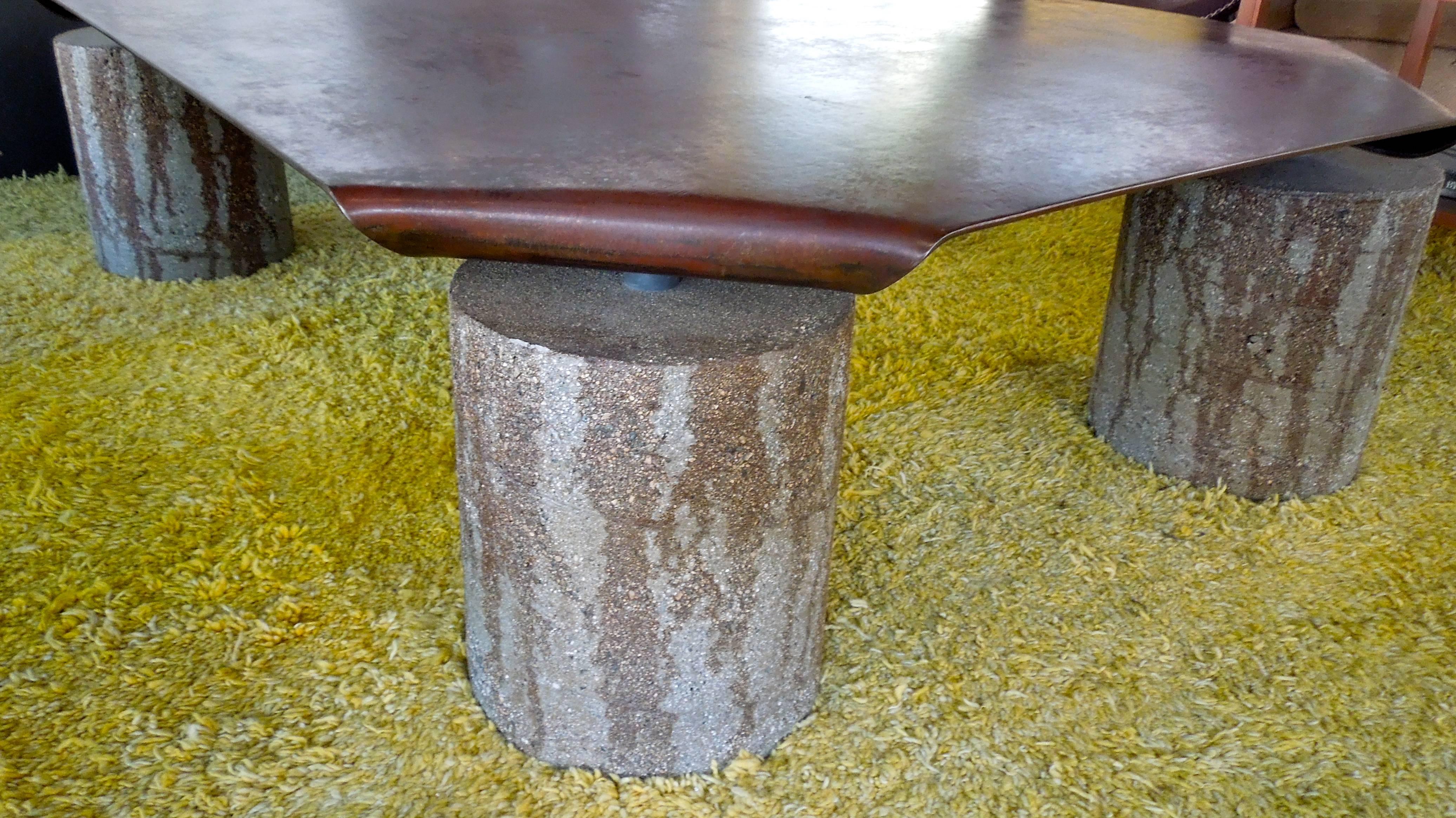 Custom Palm Springs Modern Iron and Concrete Coffee Table by Jeffrey Jurasky 1