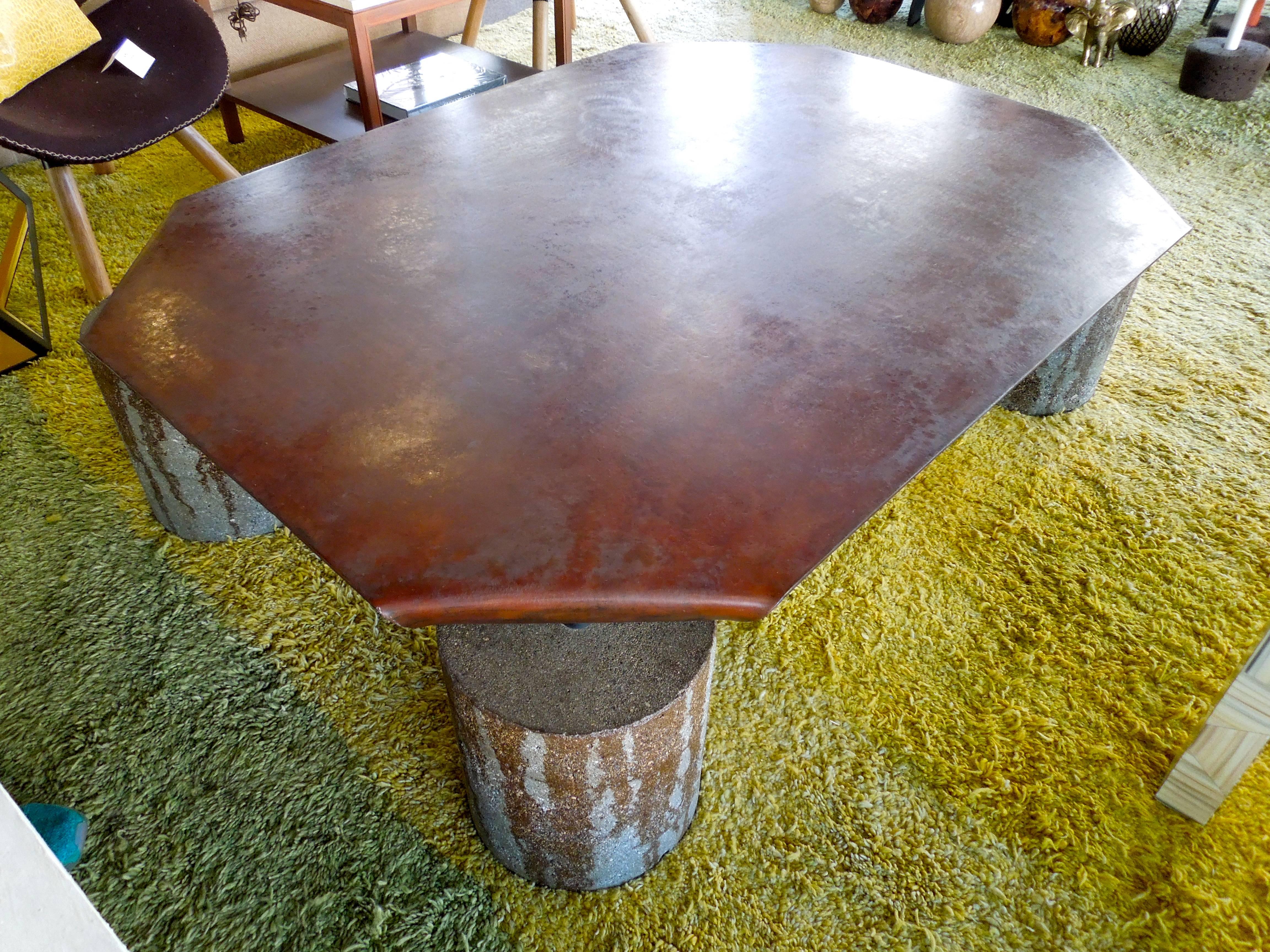 Custom Palm Springs Modern Iron and Concrete Coffee Table by Jeffrey Jurasky 2