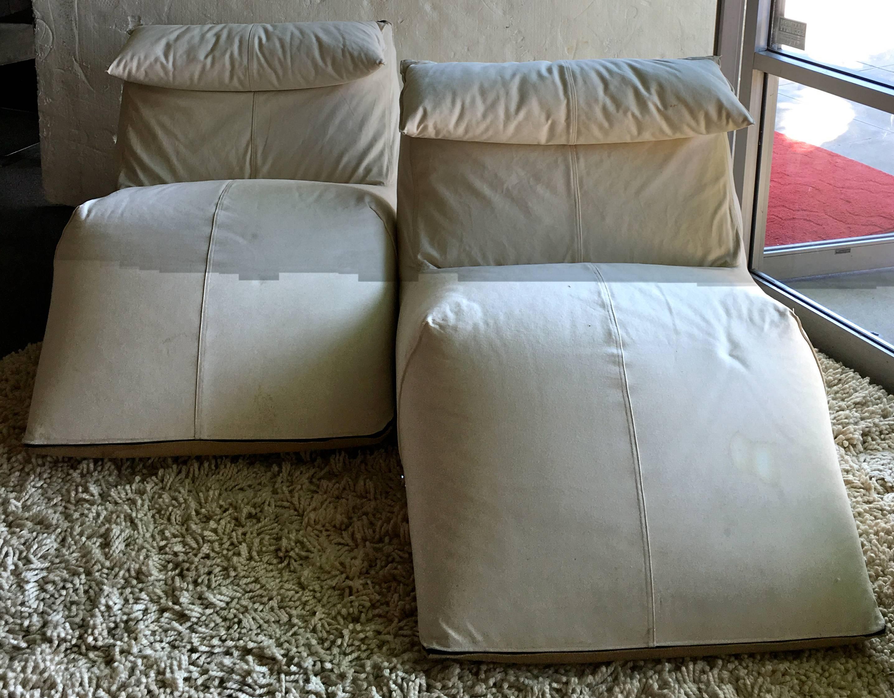 Rare Pair of All Original 1970s Le Bambole Lounge Chairs by Mario Bellini 2