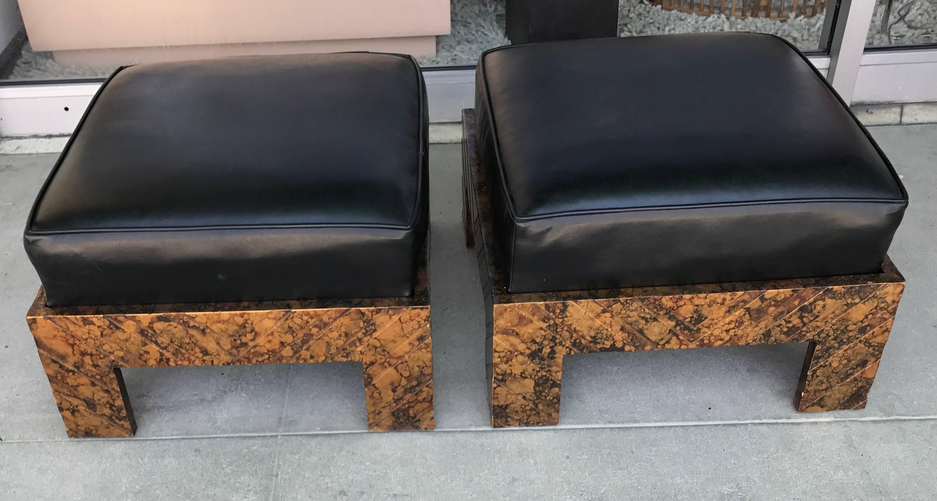 This amazing set came from all original, professionally decorated Palm Springs Estate. This living room piece is in excellent condition, the top has been used its entire life with a glass top so the herringbone tortoise finish looks as new. The