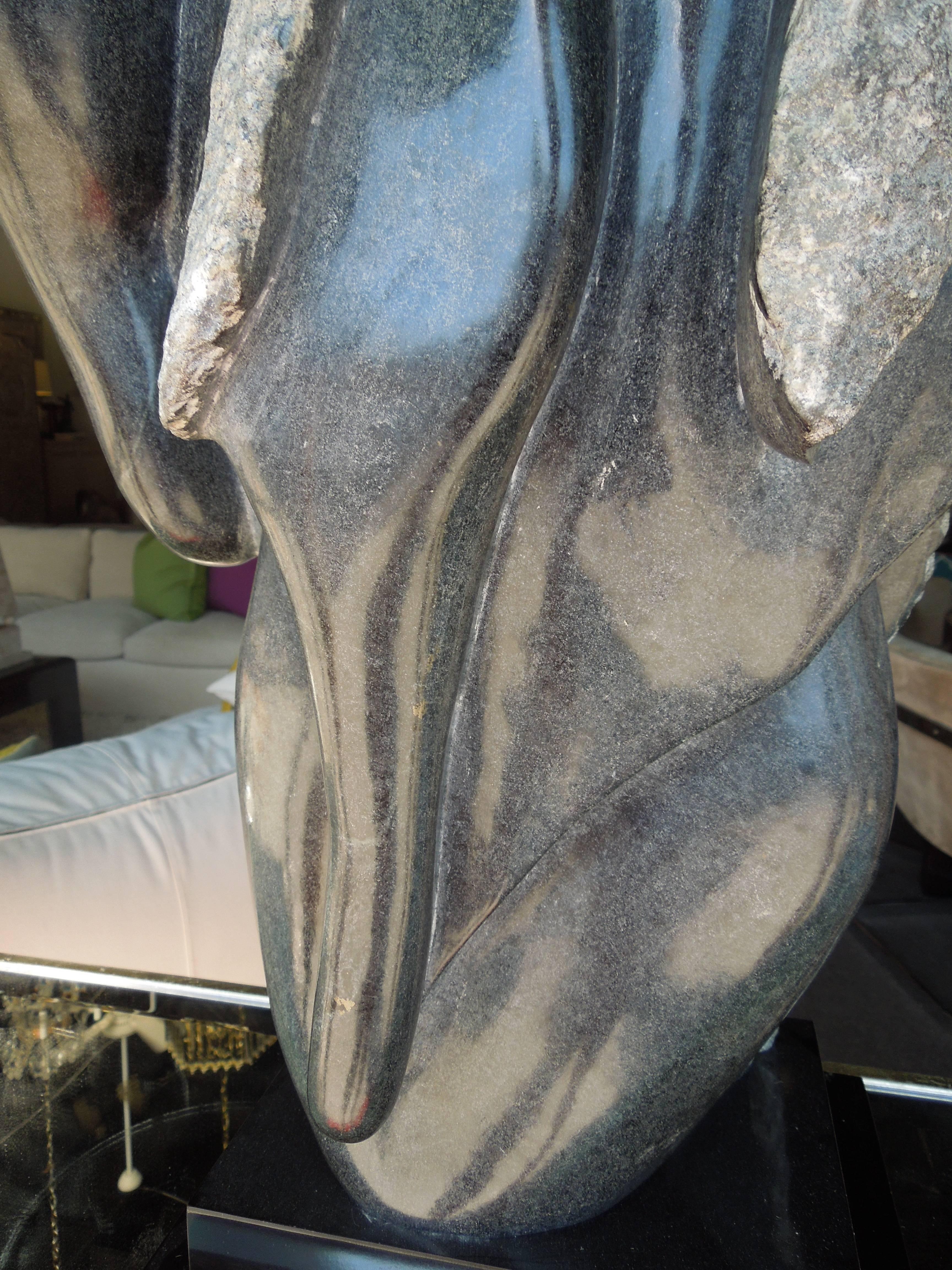 Hand-Carved 20th Century Modern Abstract Marble Sculpture