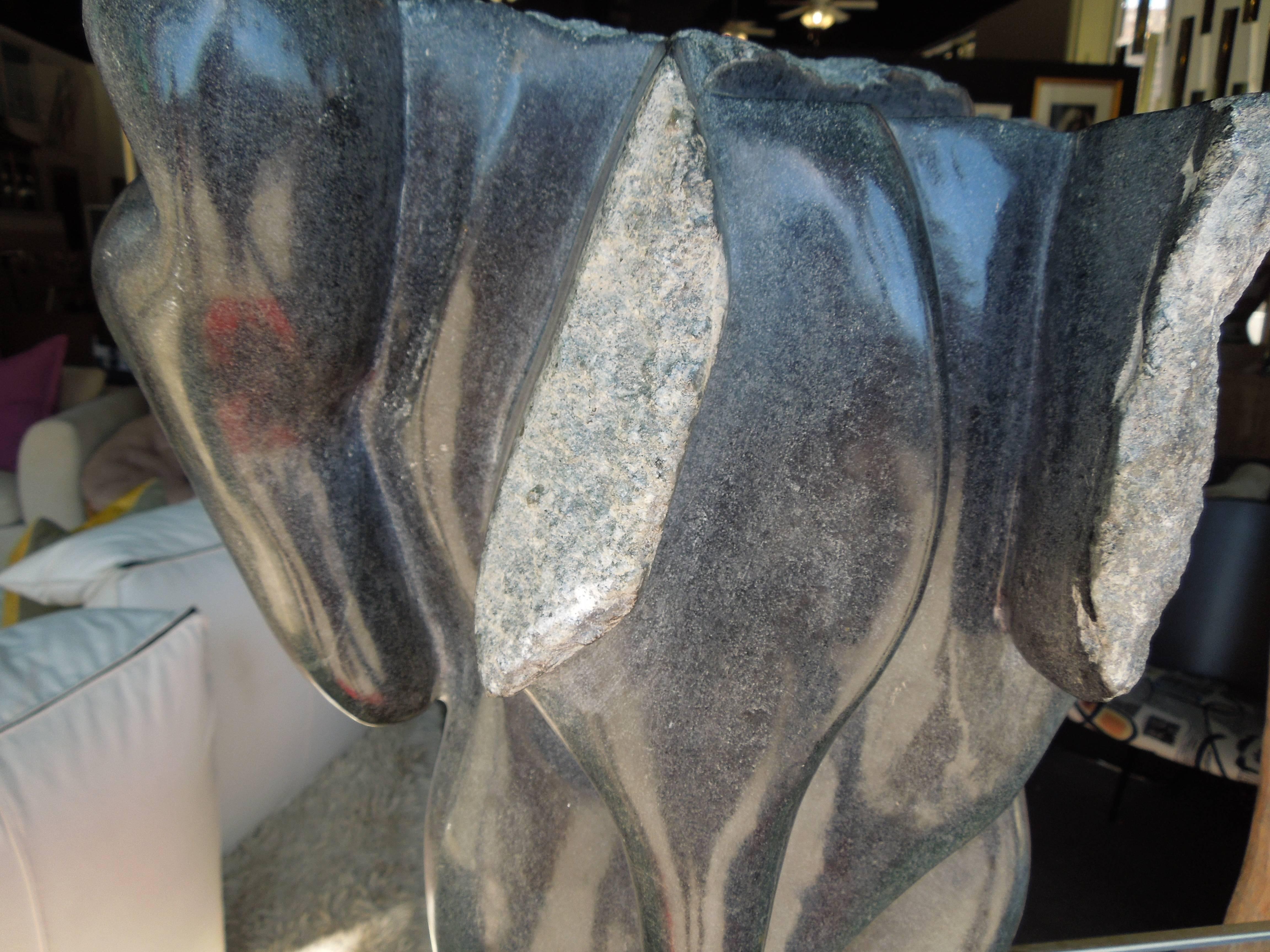 20th Century Modern Abstract Marble Sculpture In Excellent Condition In Palm Springs, CA