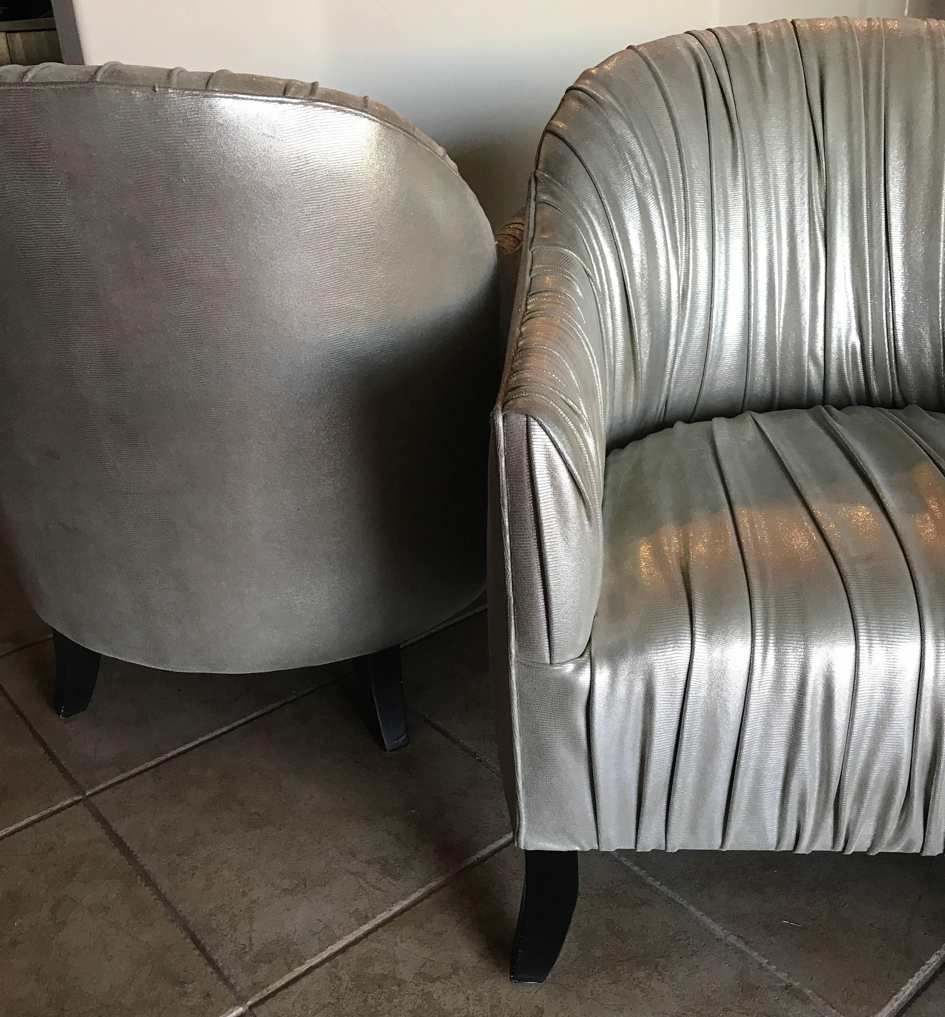 silver leather chairs