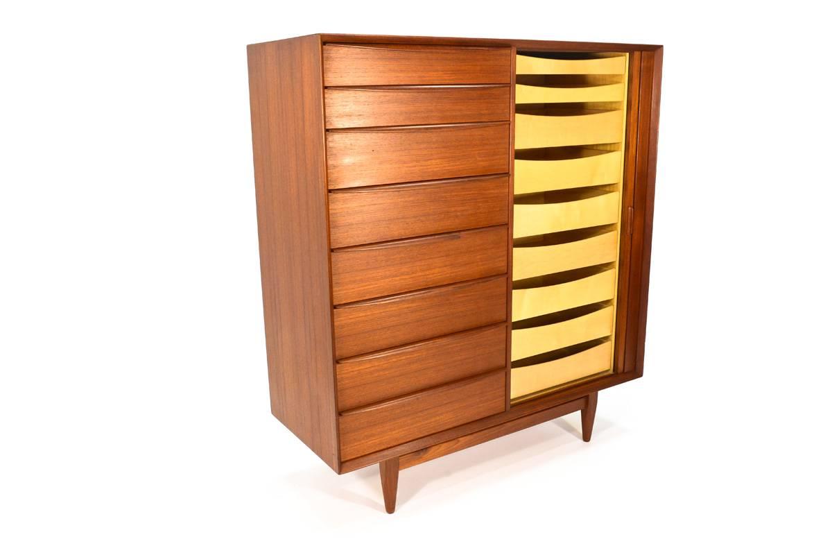 Large Teak Dresser by Arne Wahl Iversen for Falster In Good Condition In Long Beach, CA