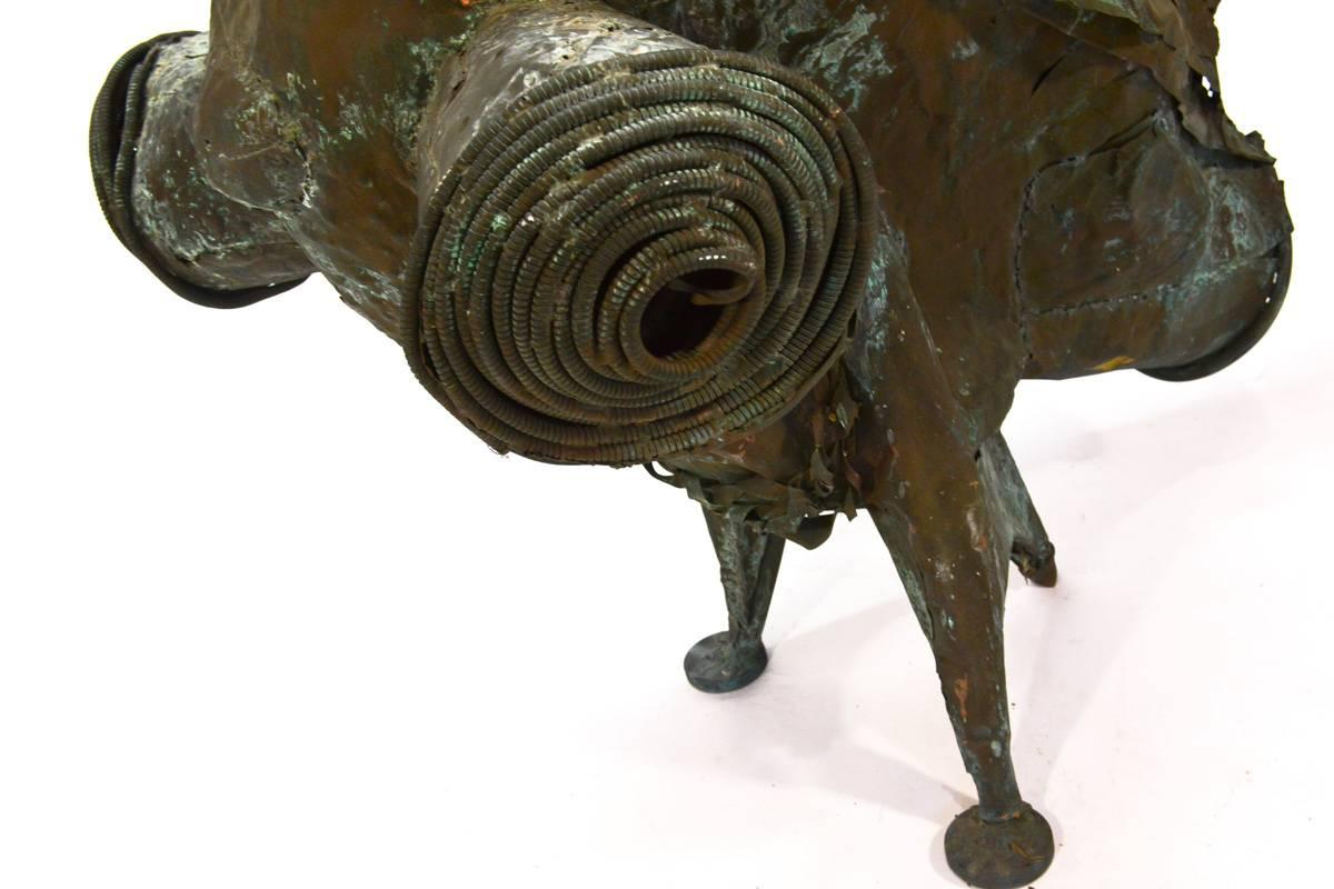 Monumental Copper Brutalist Sculpture 'Chanticleer' by Fred Holschuh For Sale 6