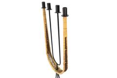 Arthur Umanoff Iron and Rattan Candelabra