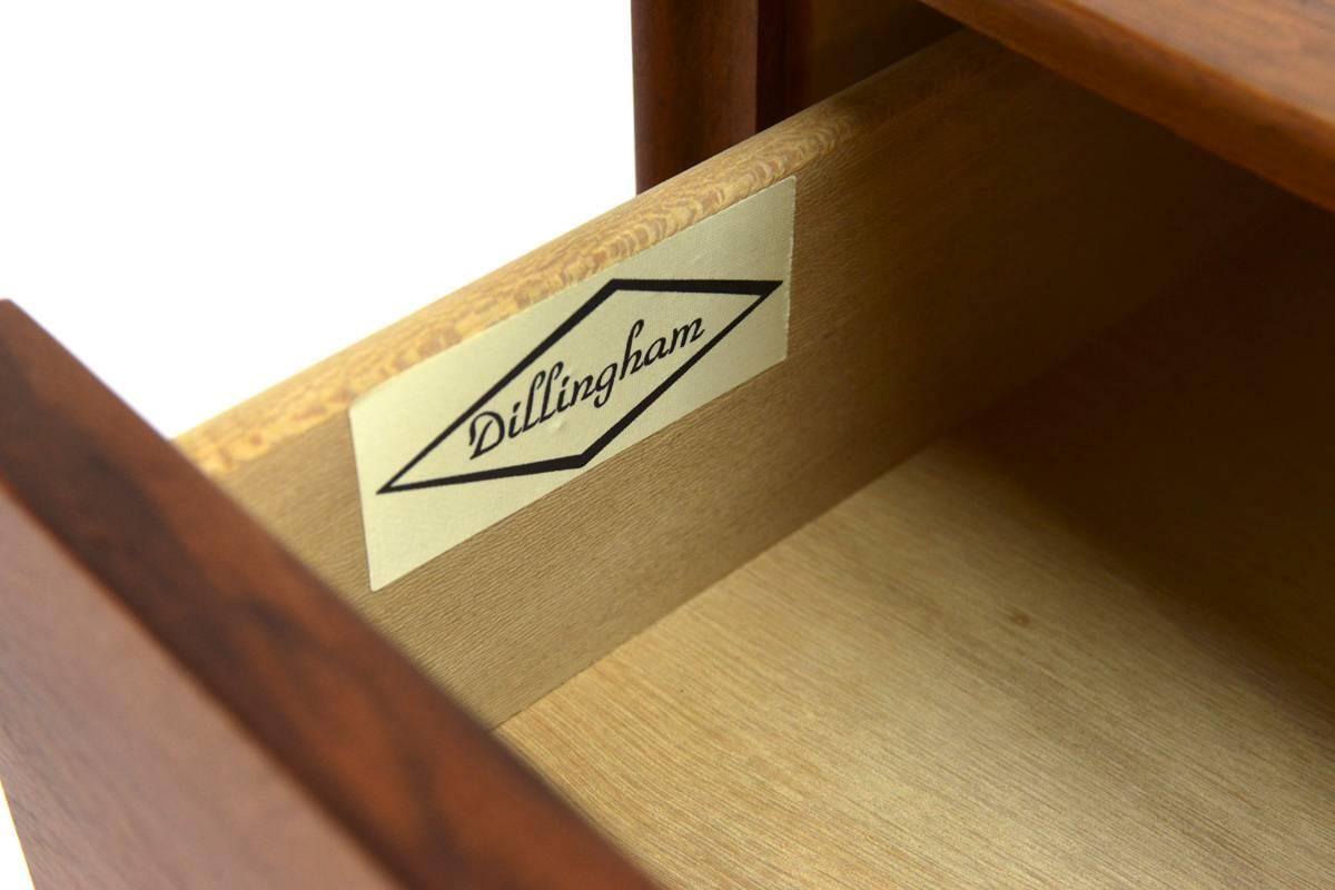 20th Century Walnut Nine-Drawer Dresser with Mirror by Dillingham