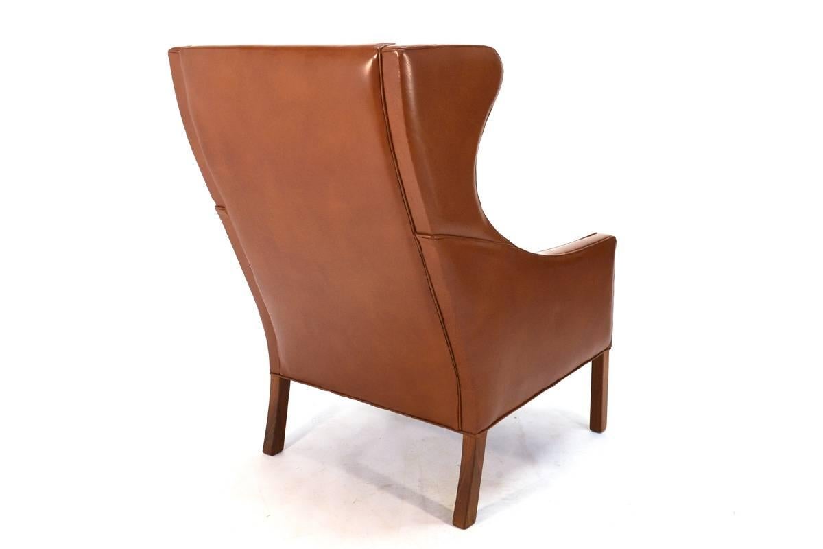 20th Century Leather Wingback by Børge Mogensen