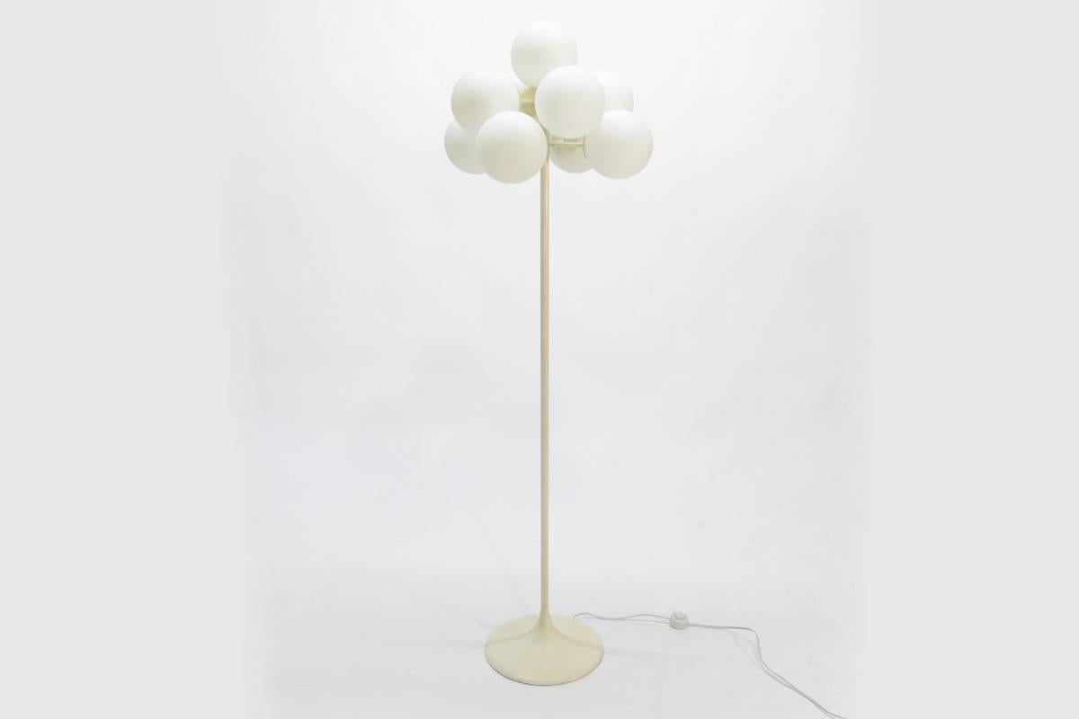 20th Century Tulip Floor Lamp with Frosted Globes by Temde Leuchten