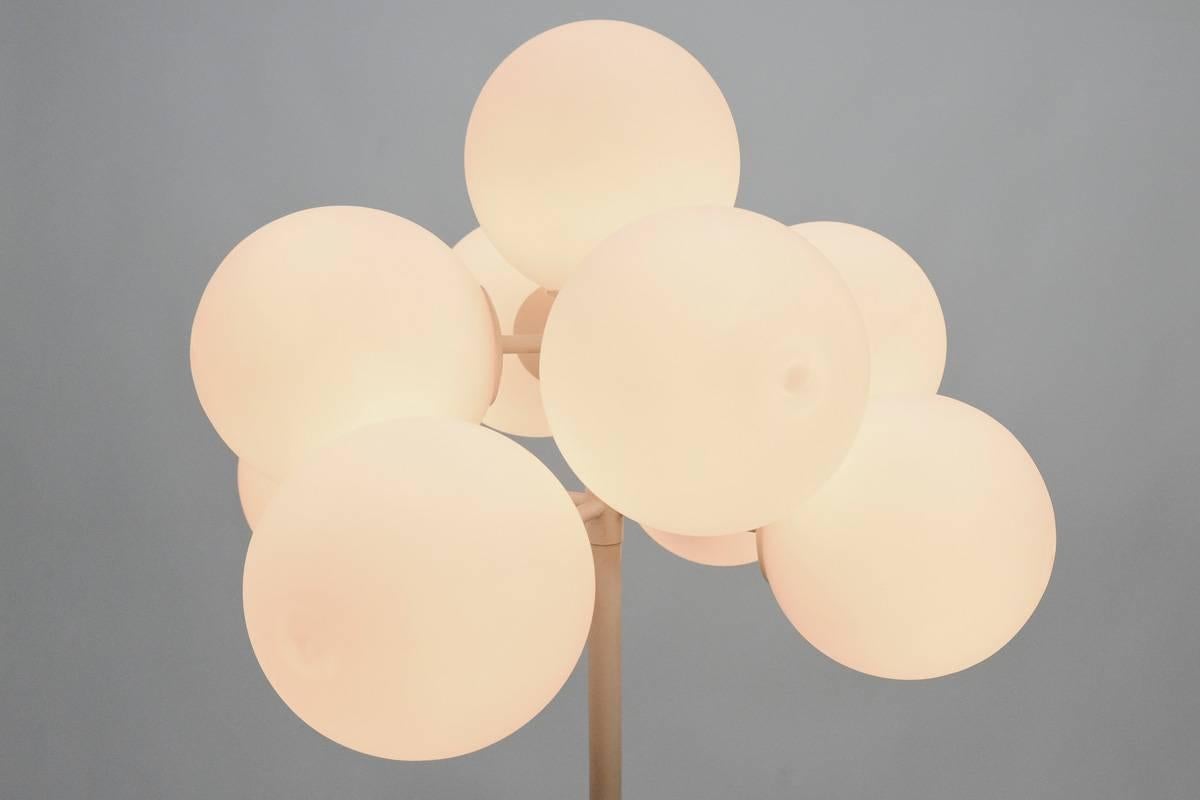 Tulip Floor Lamp with Frosted Globes by Temde Leuchten In Good Condition In Long Beach, CA