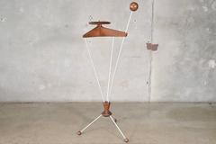 Unique Large-Scale Walnut and Aluminum Valet Stand