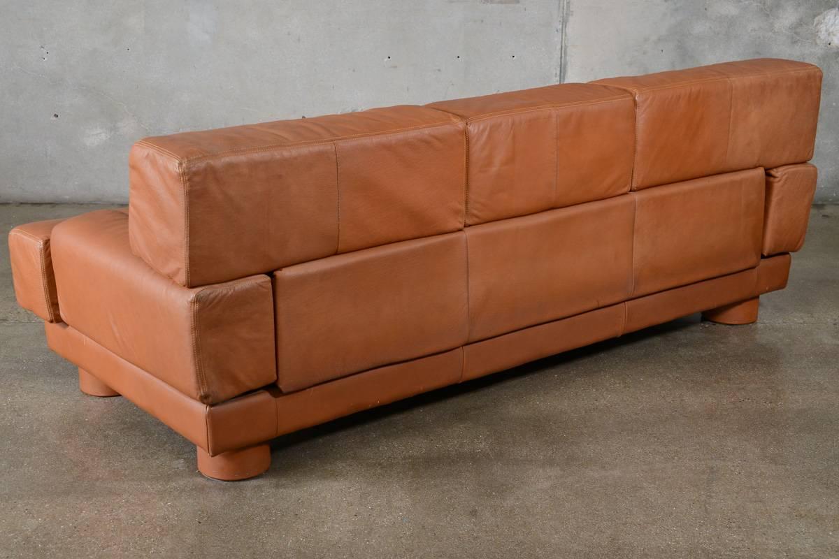 Leather Sofa by Percival Lafer In Good Condition In Long Beach, CA
