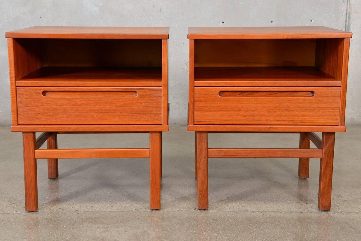 20th Century Pair of Teak Nightstands by Nils Jonsson for HJN Mobler
