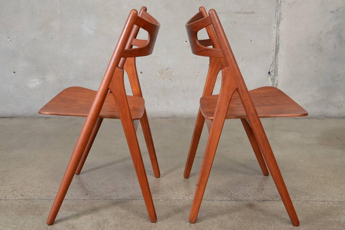 Pair of Hans Wegner CH29 'Sawbuck' Chairs For Sale 1