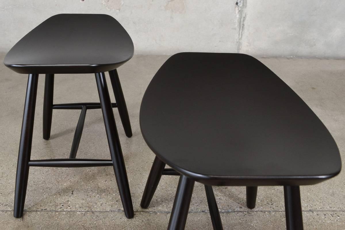 20th Century Pair of J63 Stools by Ejvind Johansson for FDB Mobler