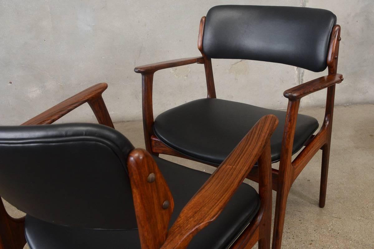 20th Century Set of Six Erik Buck Model 49 Rosewood Dining Chairs