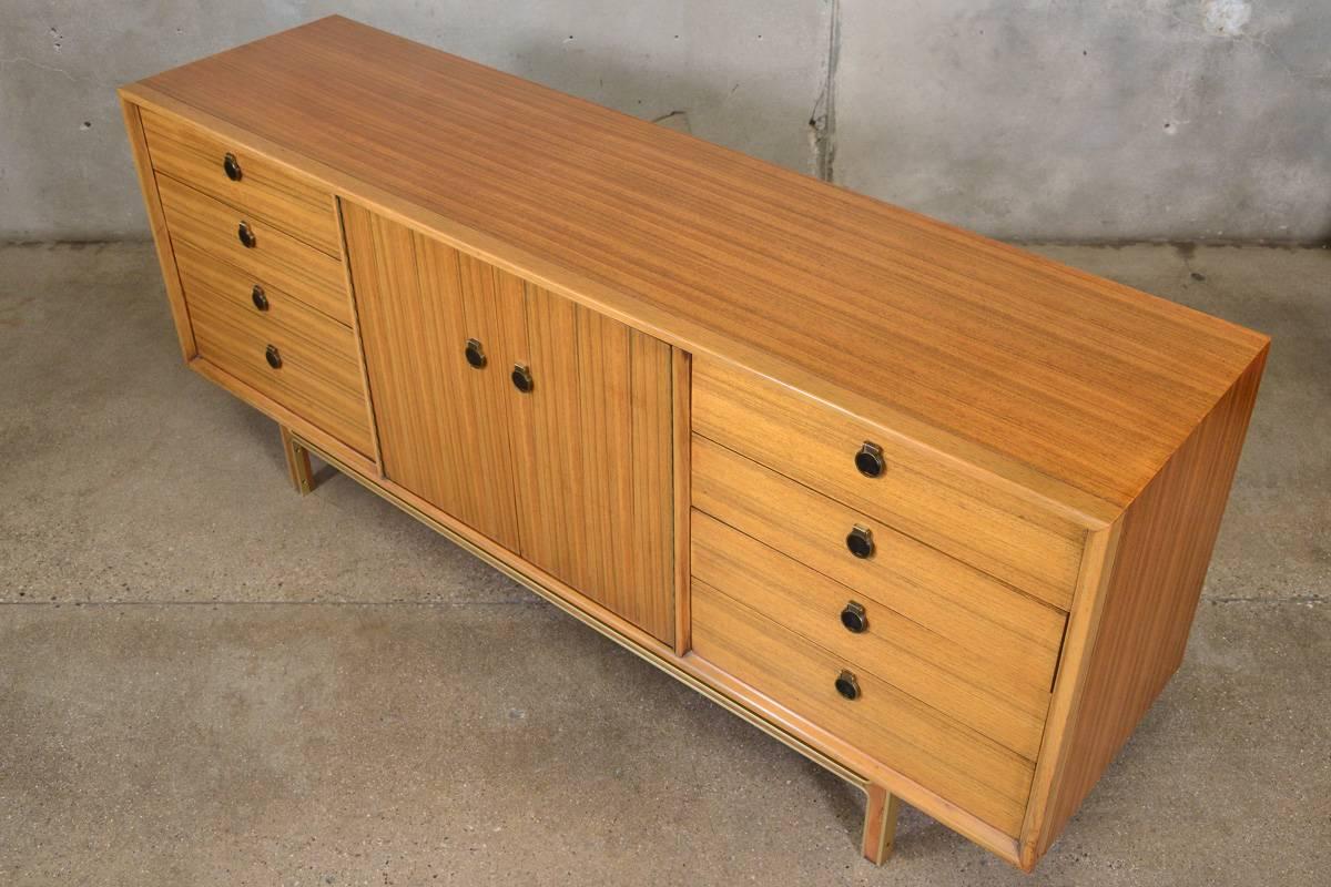 20th Century Mahogany and Brass 12-Drawer Dresser