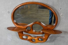 Sculptural Stack Laminated Walnut Mirror by Craig Lauterbach