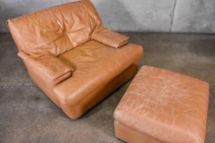 Pace Collection 'Monique' Leather Chair and Ottoman