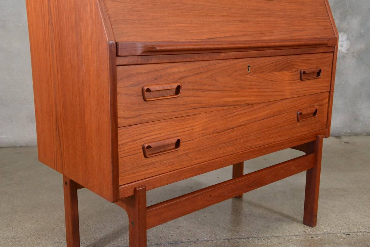 Danish Teak Secretary Desk In Good Condition In Long Beach, CA