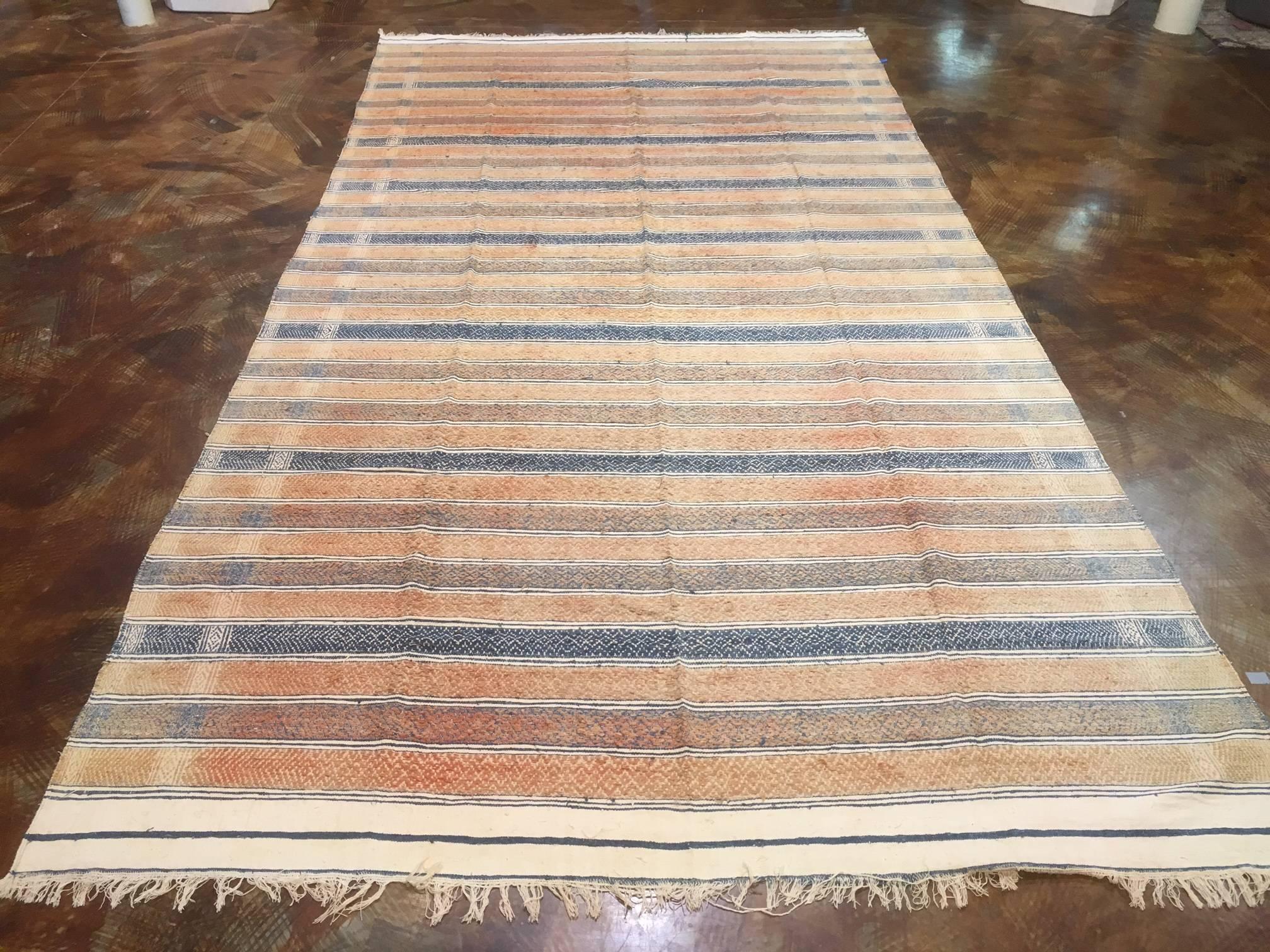 20th Century Persian Flat-Weave Cotton Kelim In Fair Condition In Katy, TX