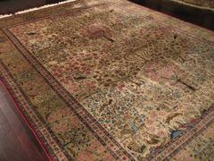 Persian Silk Iranian Kashan Oriental Rug, circa 1900