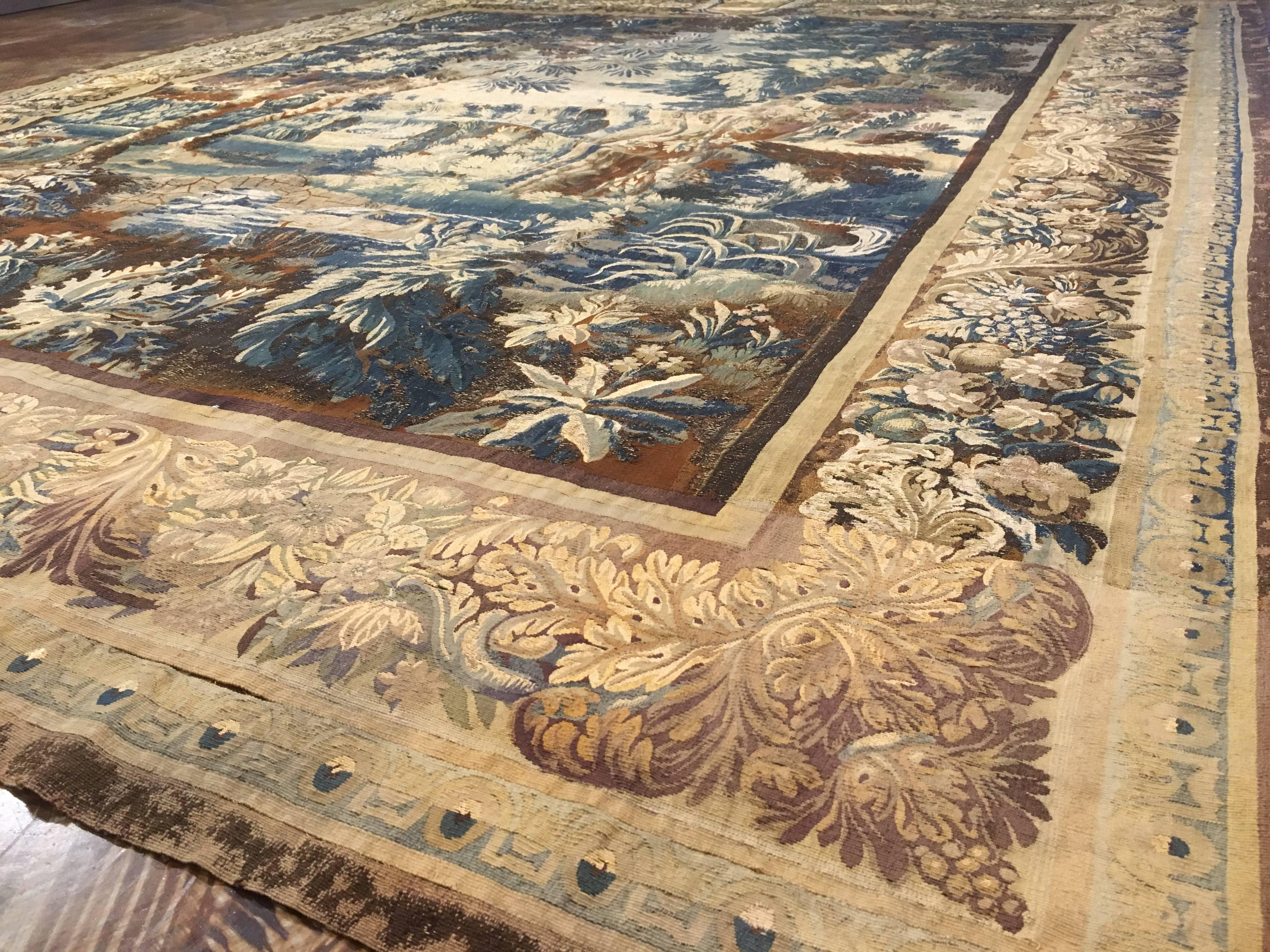 17th century English Mortlake wool and silk Tapestry. Woven in 1620s this tapestry is rare because of its short lived history of weaving tapestry's in England. Measures: 10.8