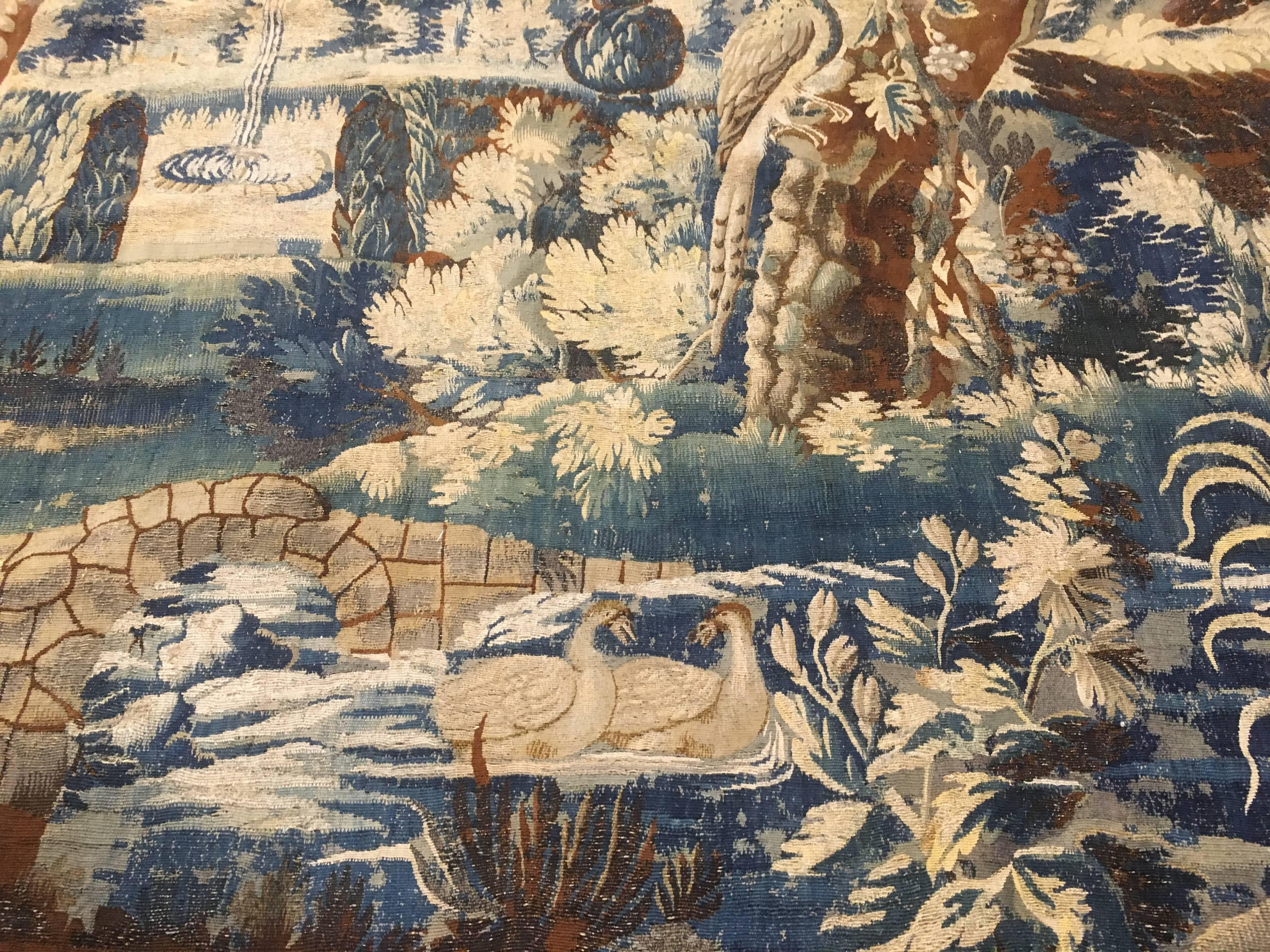 Charles II 17th Century English Mortlake Tapestry Palace Size with a Crown Seal For Sale