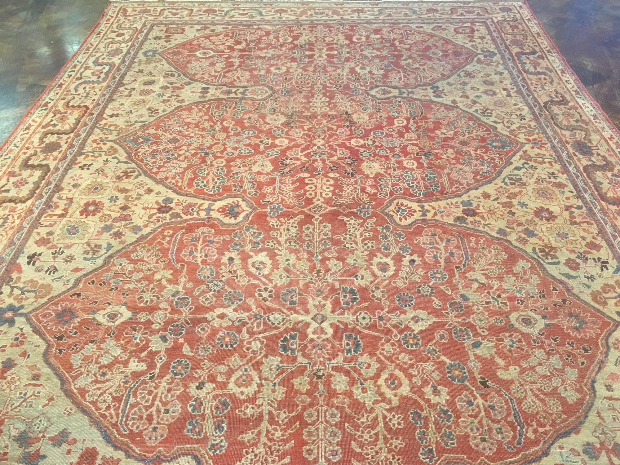 Hand-Woven Persian Sultanabad, Late 19th Century Oriental Rug For Sale