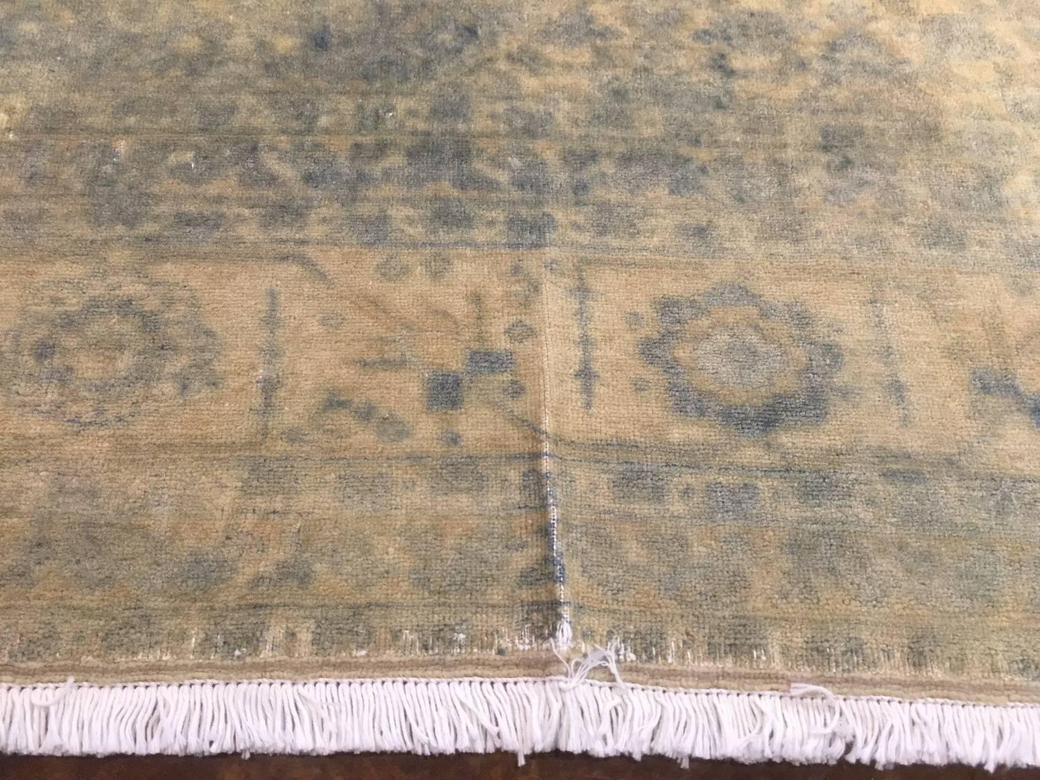 Persian Tabriz circa 1920 Distressed Oriental Rug In Distressed Condition For Sale In Katy, TX