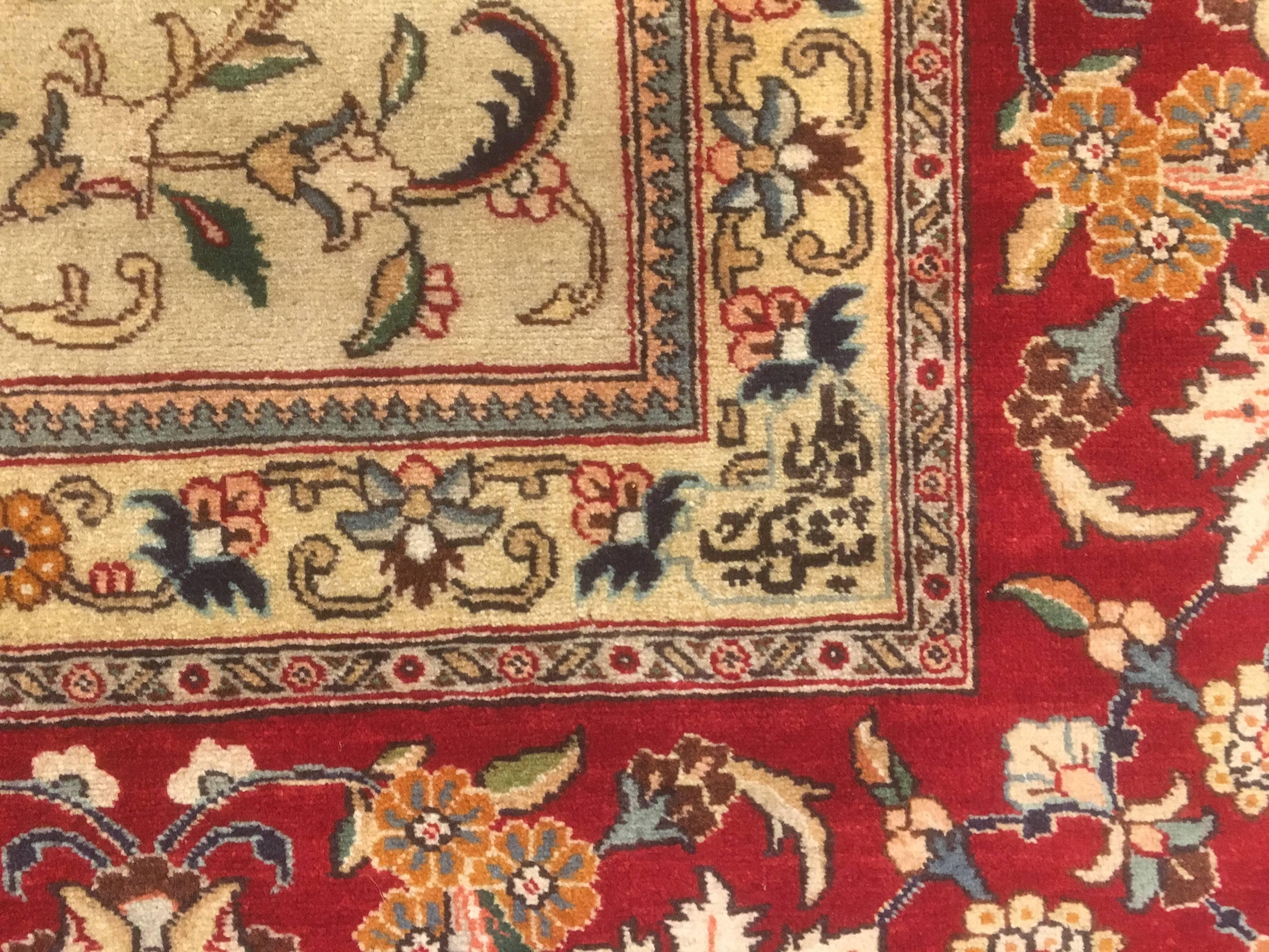 Persian Tabriz 20th Century Square Oriental Rug For Sale 1