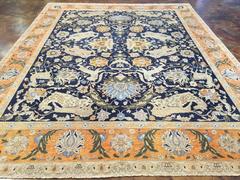 Mahal "Sultanabad" Hunting Scene 21st Century Persian Oriental Rug