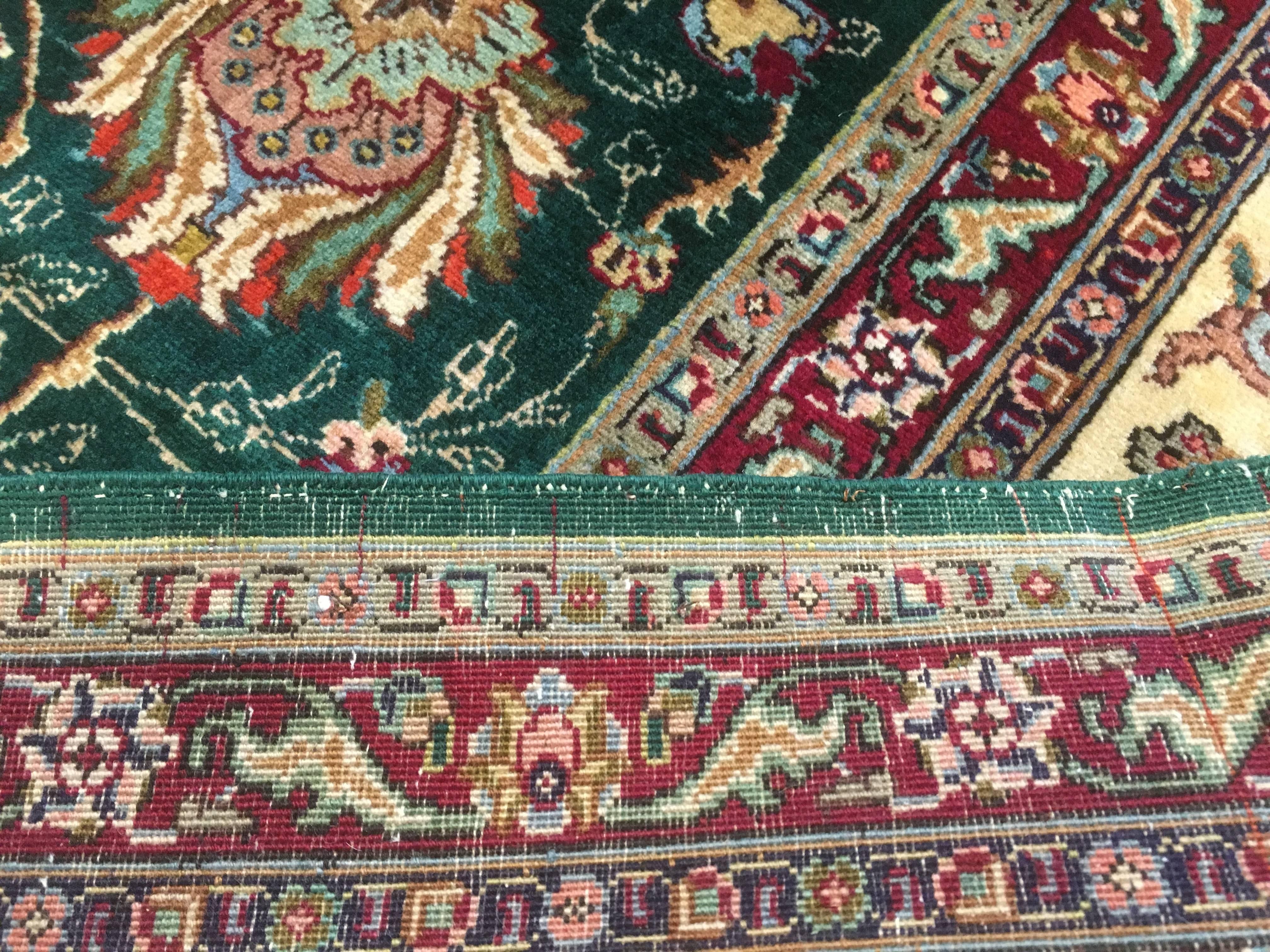 Persian Tabriz Hunting Scene Mid-20th Century Oriental Rug In Excellent Condition For Sale In Katy, TX