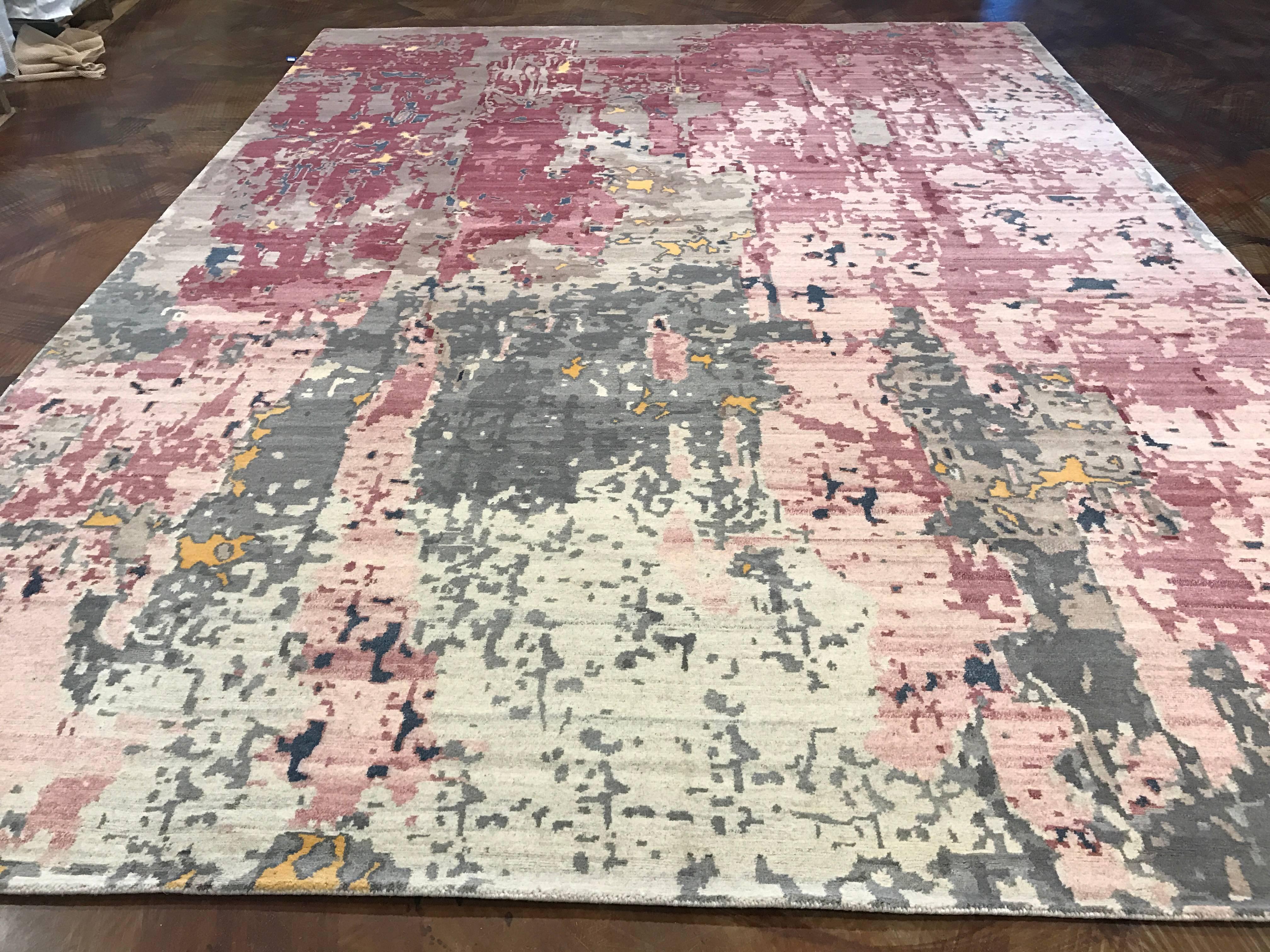 Hand-Knotted Modern Indo-Nepalese Rug Athena Collection For Sale